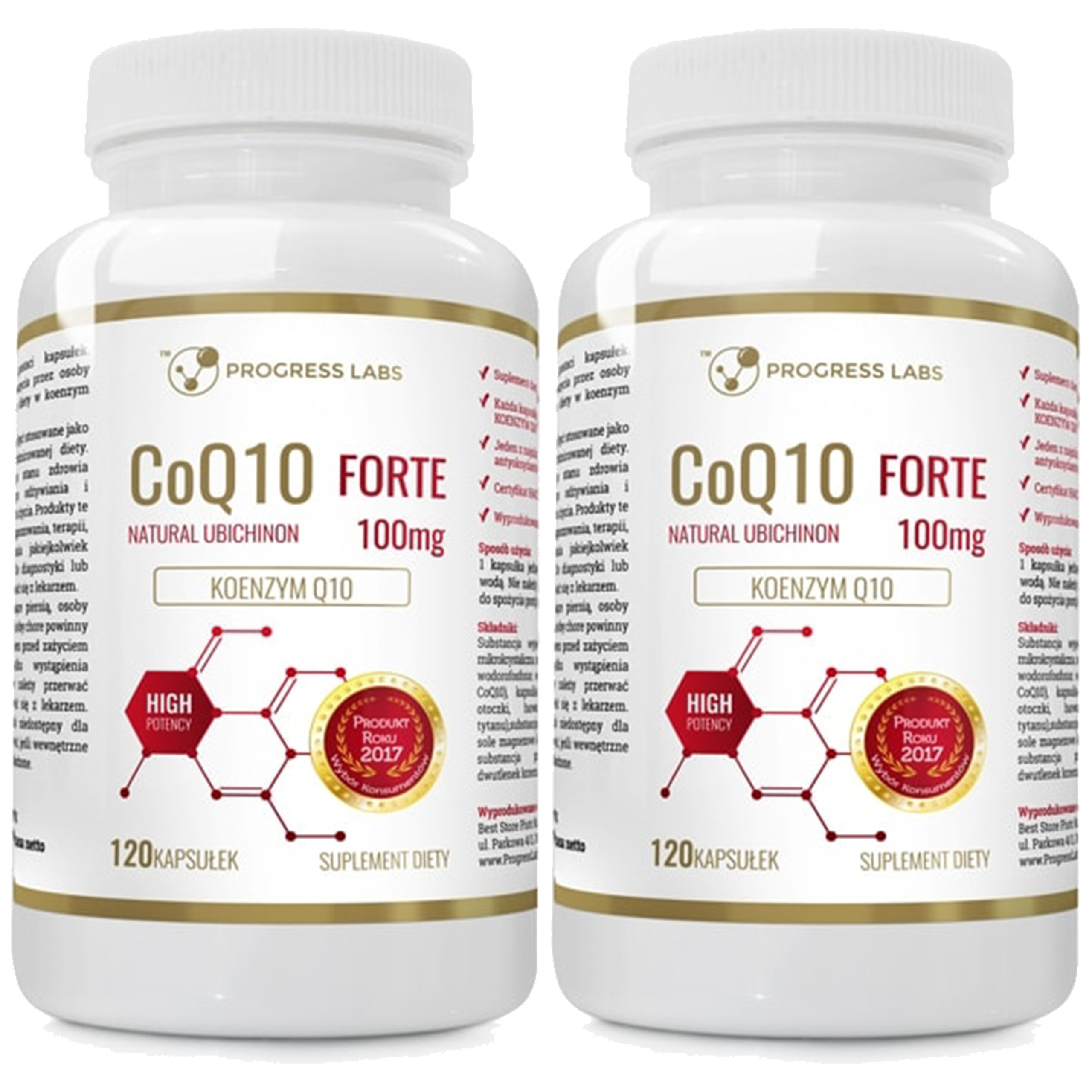 PROGRESS LABS CoQ10 Forte 100mg - 2x 120caps