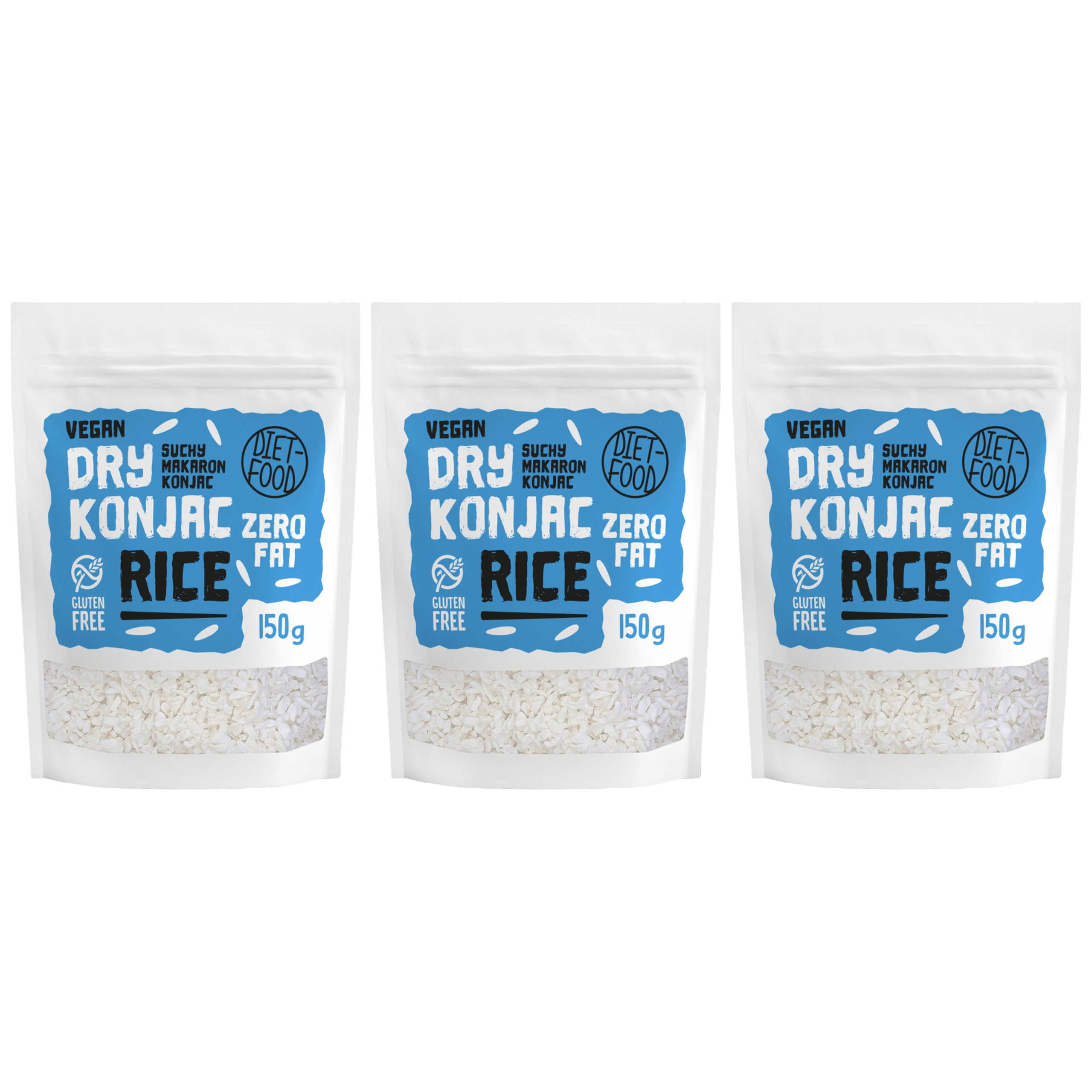 DIET FOOD - Dry Konjac Rice - 3x 150g