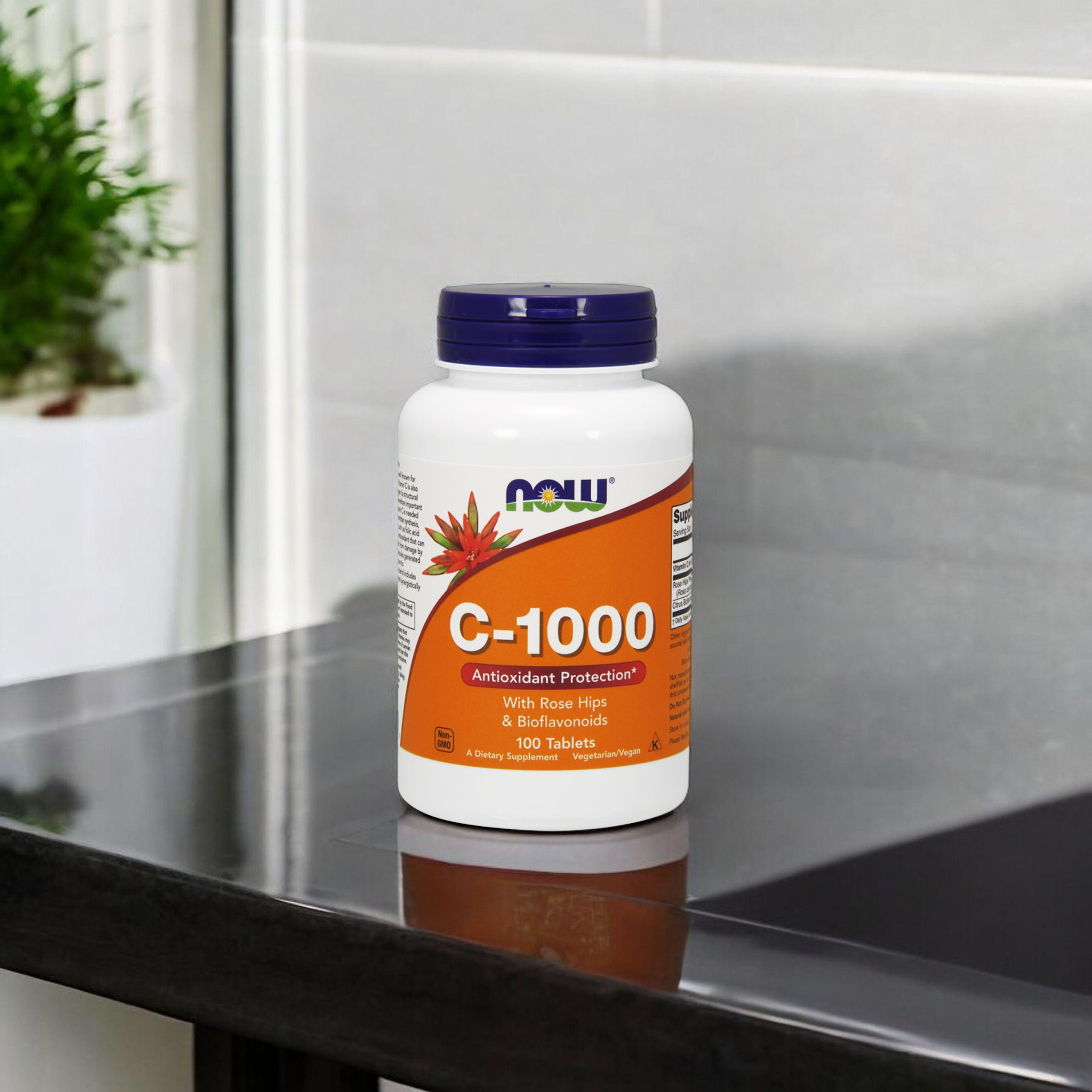 NOW Vitamin C-1000 with Rose Hips & Bioflavonoids - 3x 100tabs
