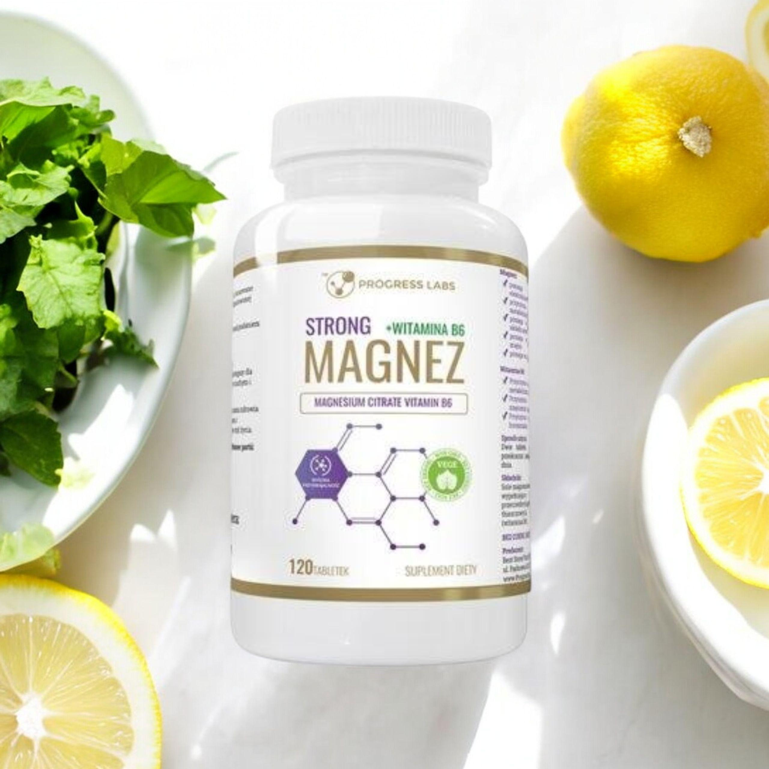 PROGRESS LABS - Magnez Strong + Witamina B6 350mg - 3x 120tabs.