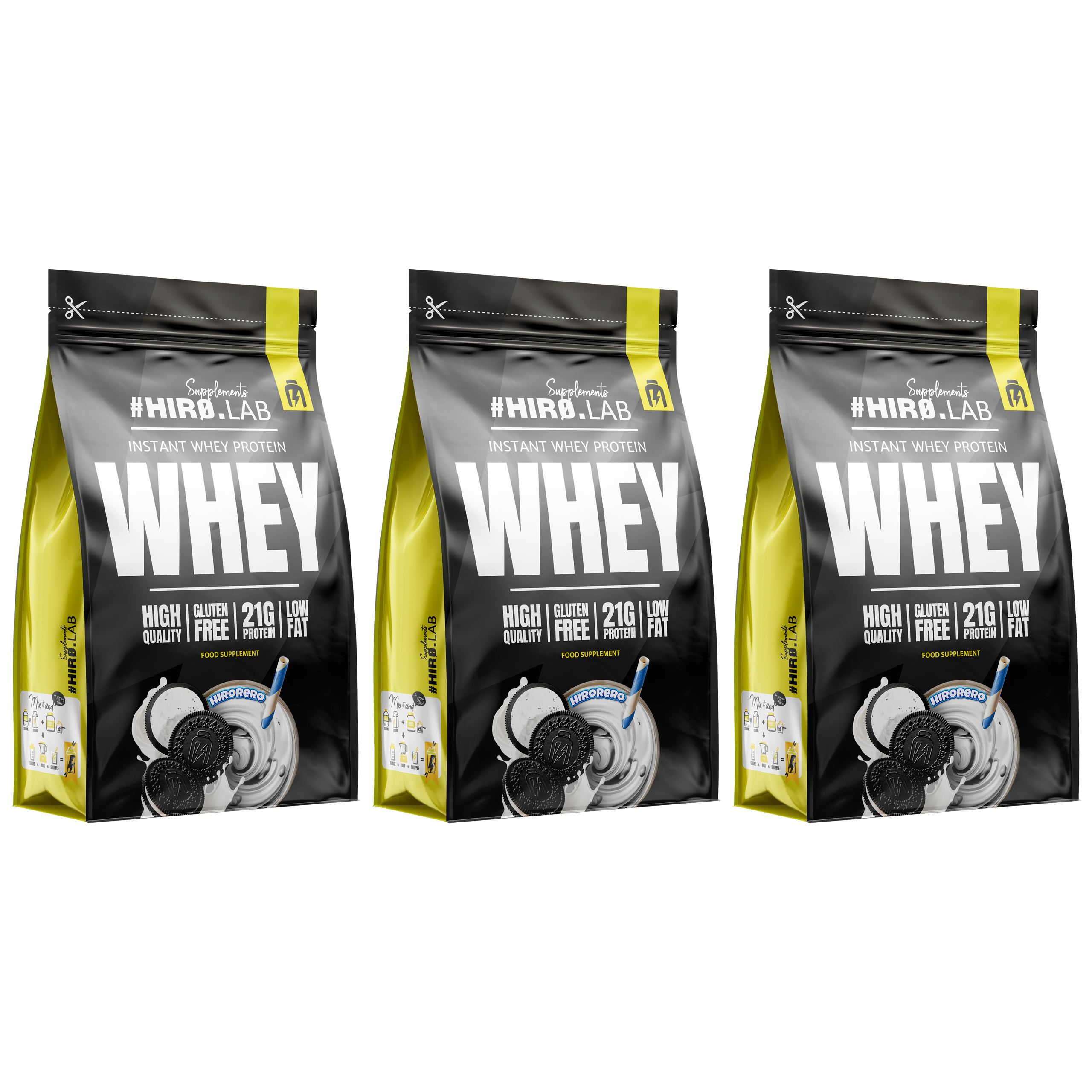 HIRO.LAB Instant Whey Protein - 3x 750g