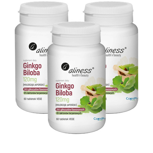 ALINESS - Ginkgo Biloba 120mg - 60vtabs. x3