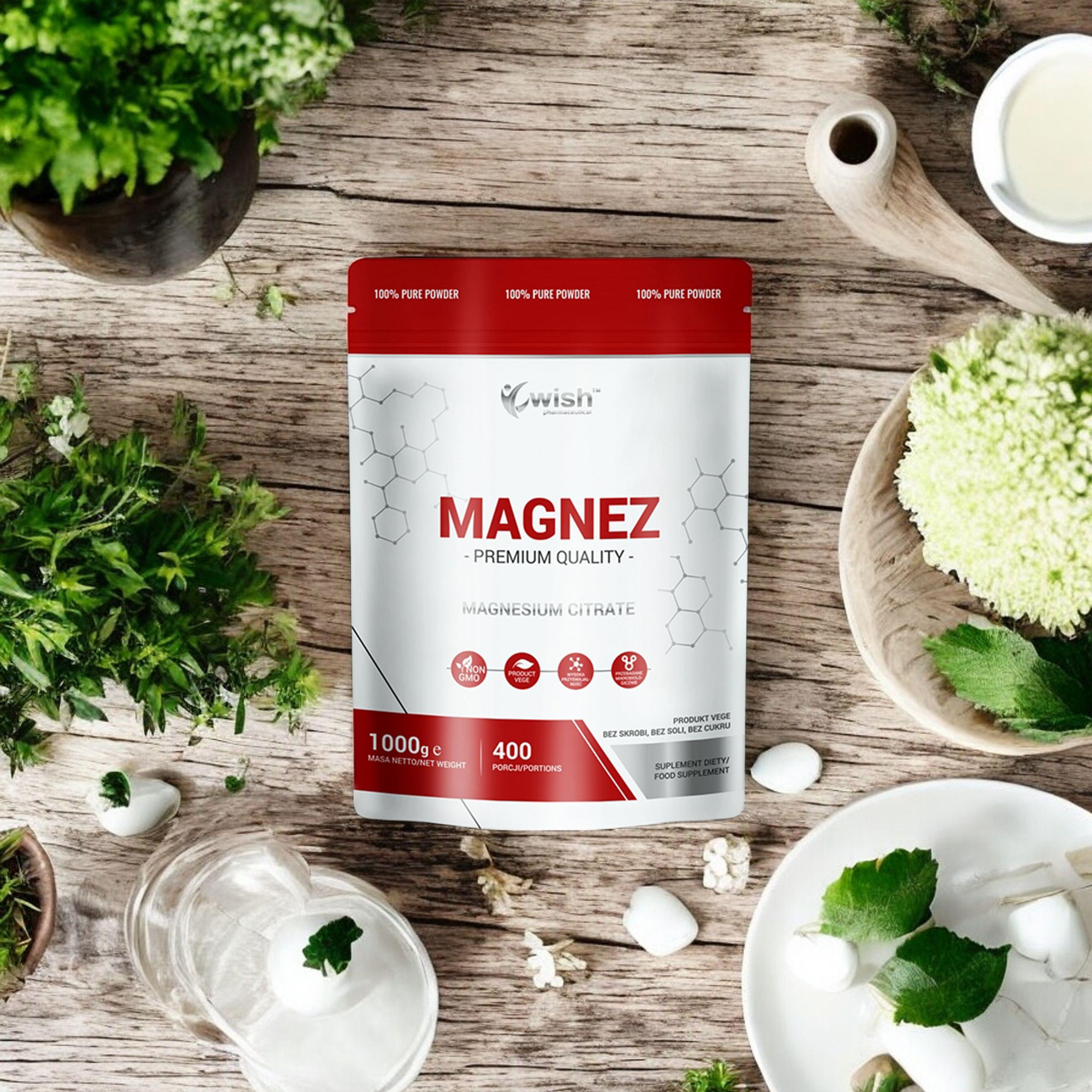WISH Pharmaceutical Cytrynian Magnezu - 2x 1000g