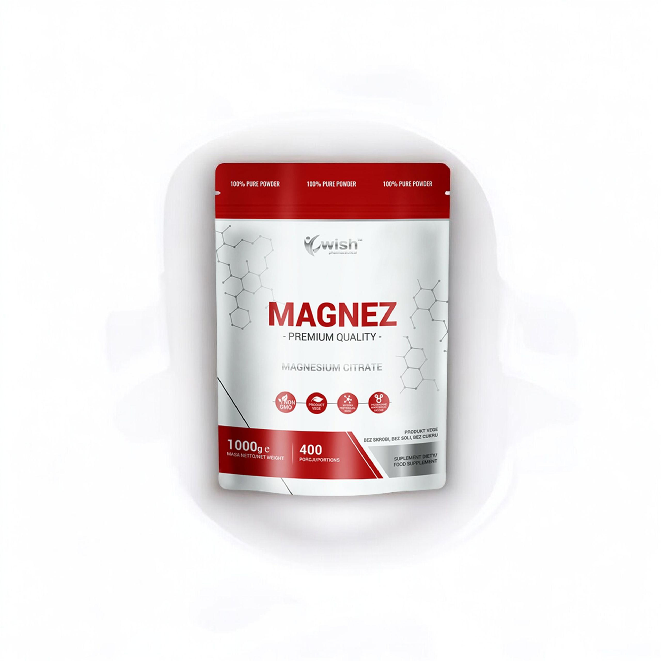 WISH Pharmaceutical Cytrynian Magnezu - 2x 1000g