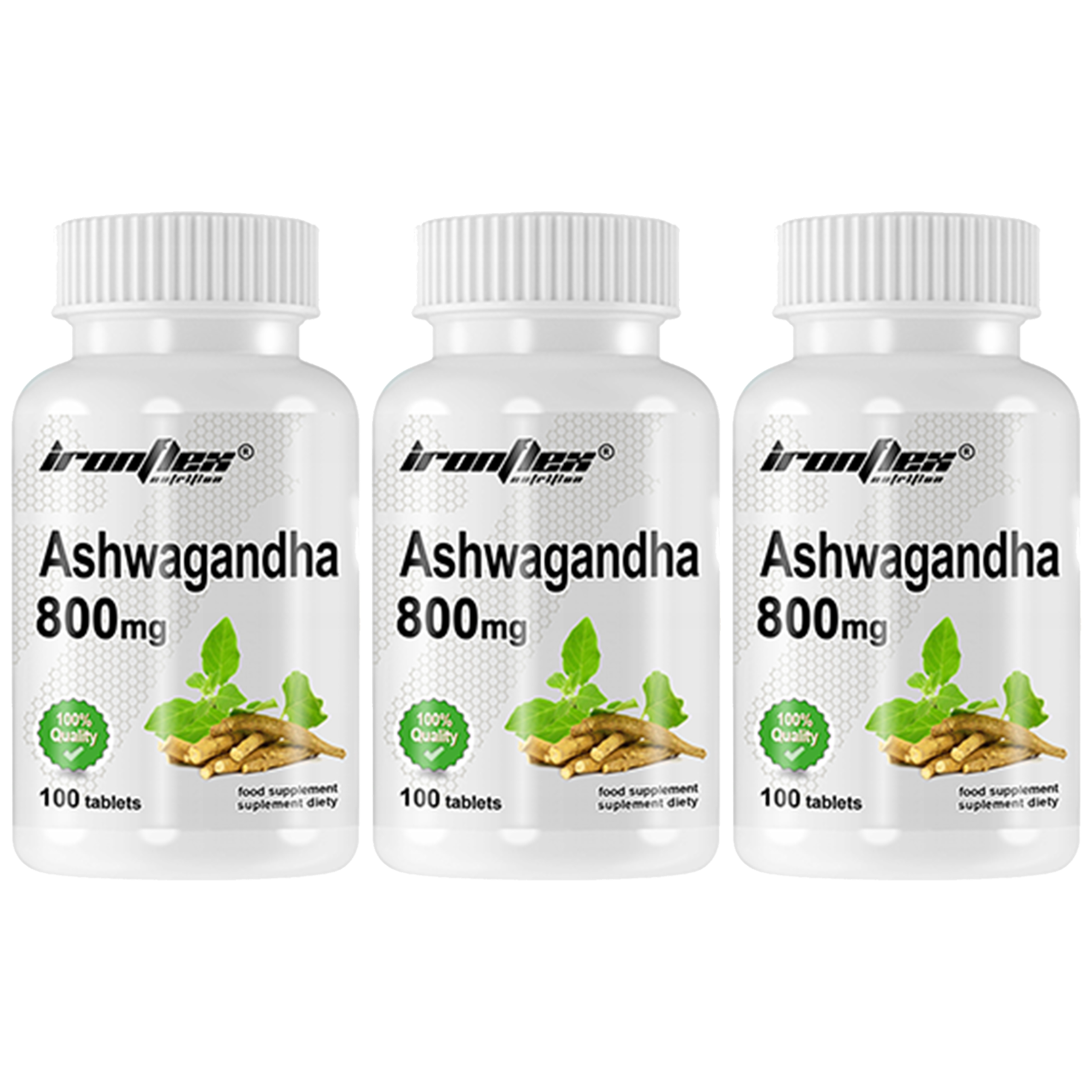 IRONFLEX Ashwagandha 800mg - 3x 100tabs