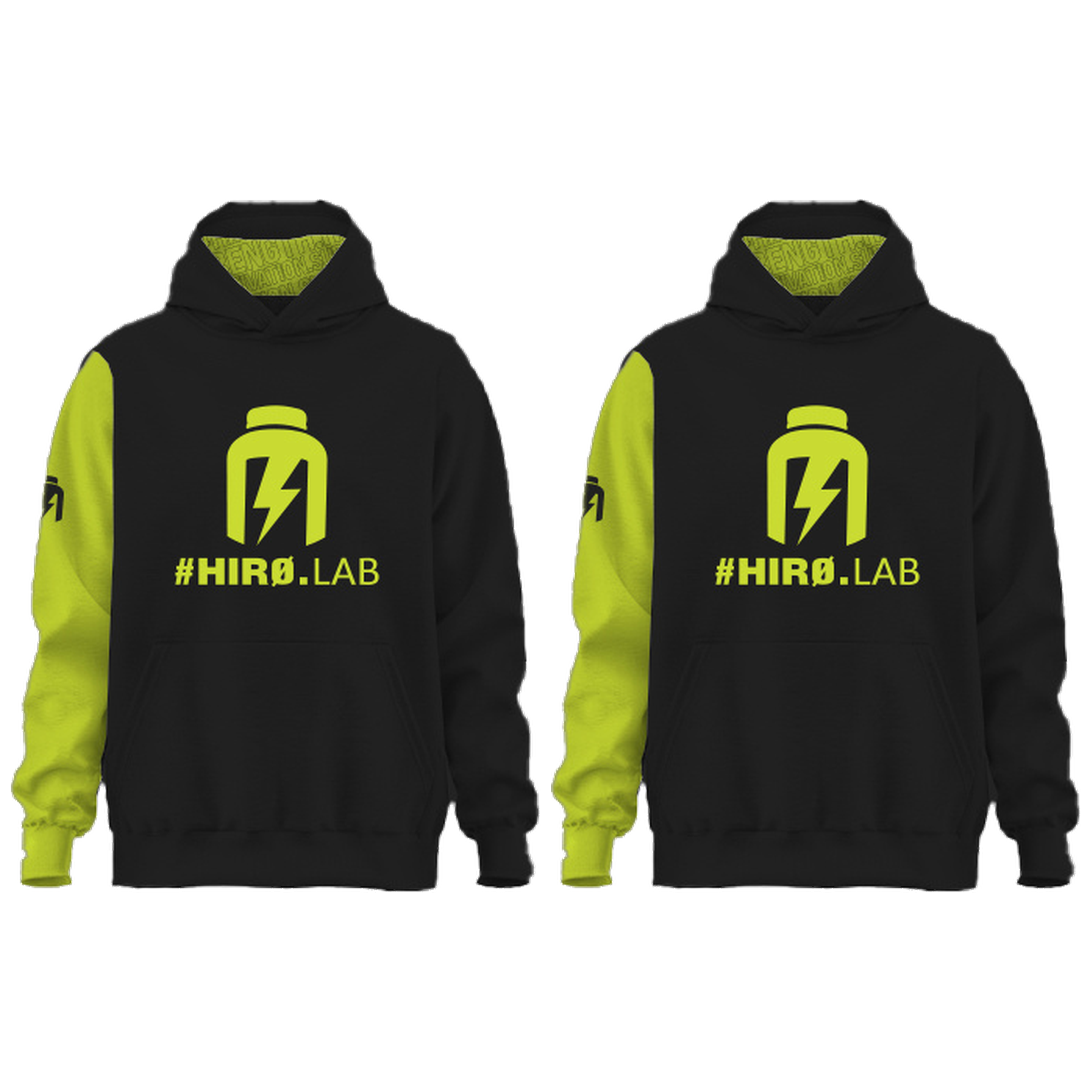 HIRO.LAB Bluza z kapturem HIRO NEE - Czarno Zielona - 2x M