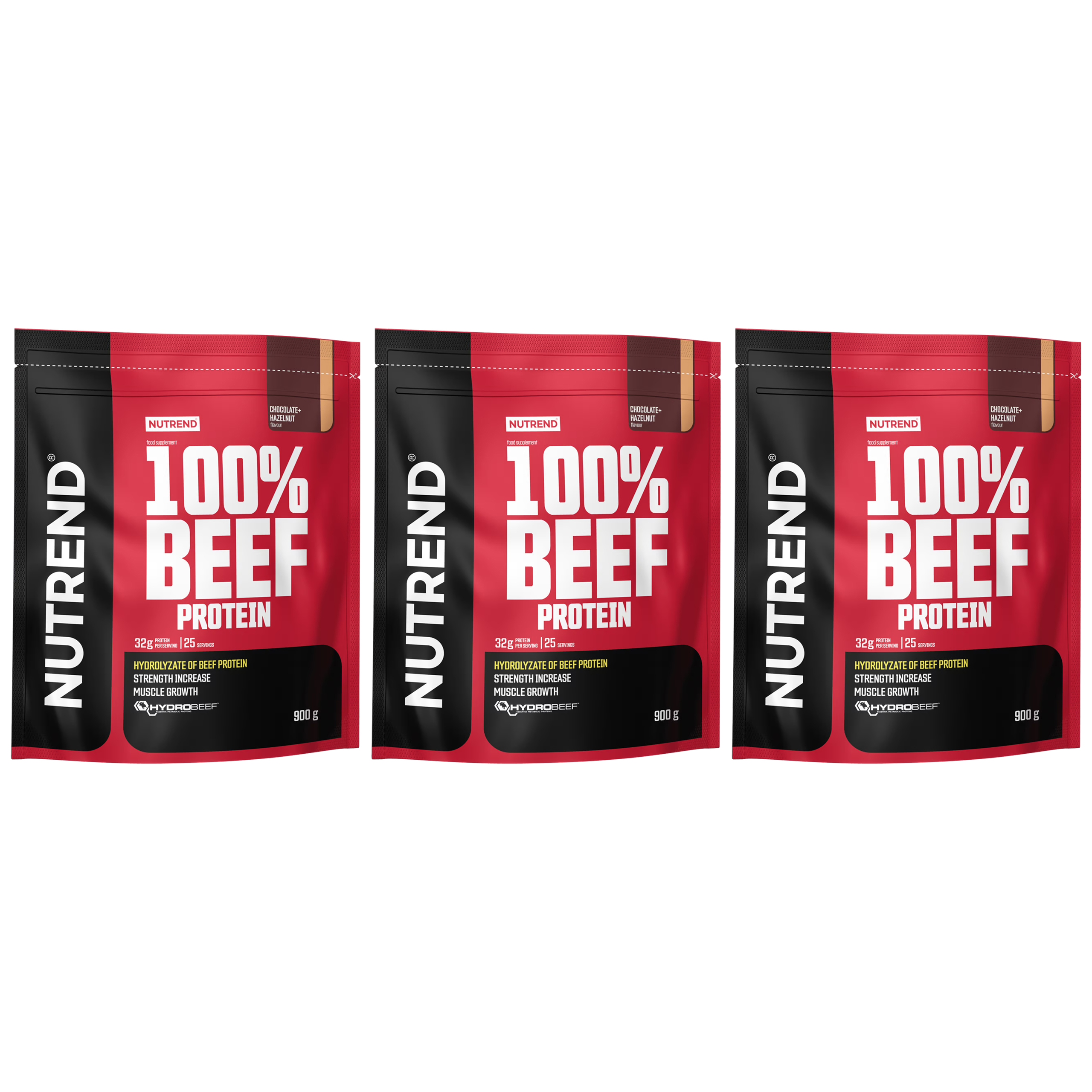 NUTREND - Beef Protein - 3x 900g - Chocolate Hazelnut