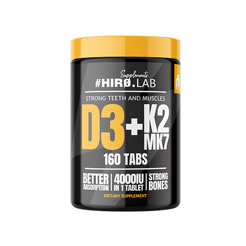 HIRO.LAB Vitamin D3 4000IU + K2 MK7 - 3x 160tabs.