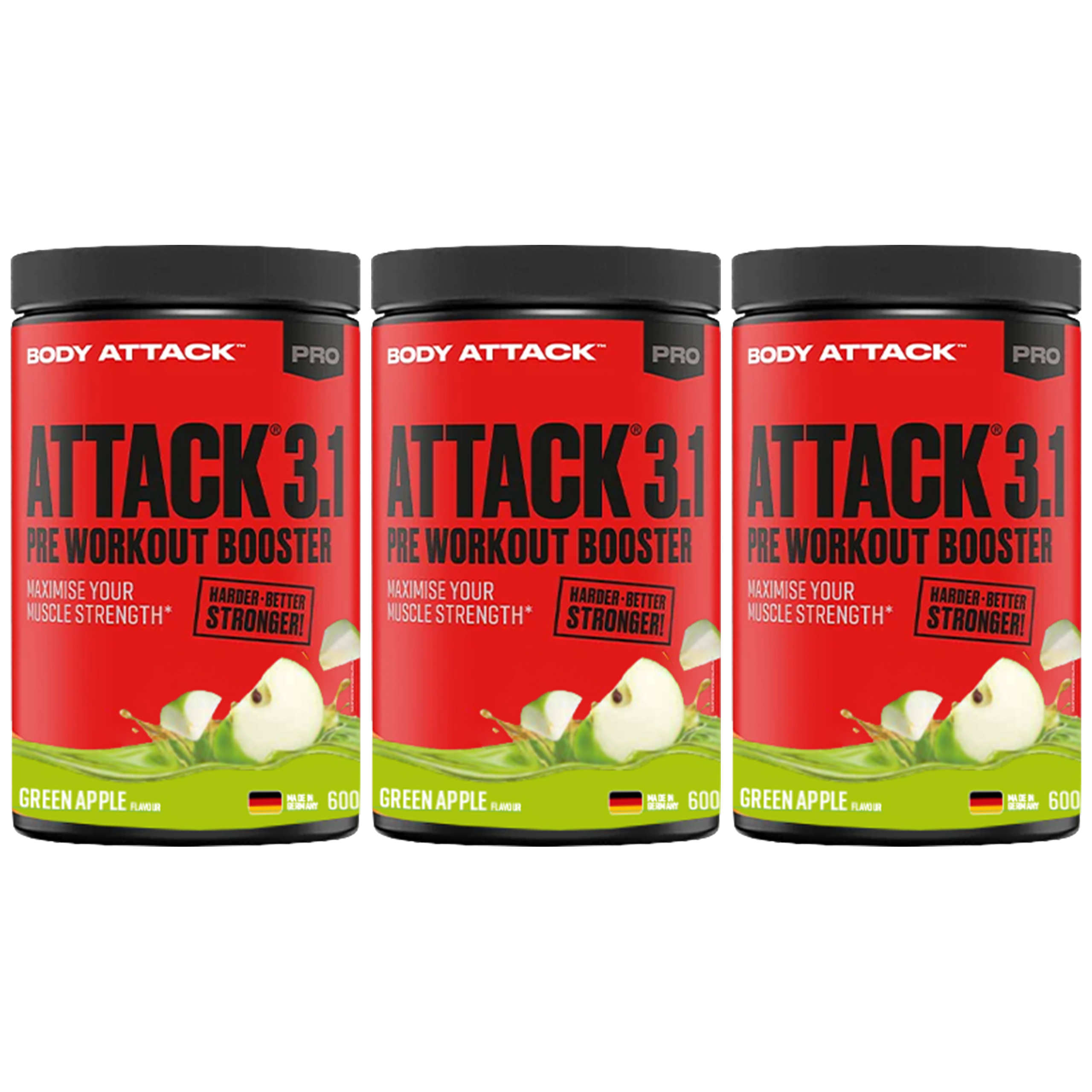 BODY ATTACK Attack 3.1 Pre Workout Booster - 3x 600g
