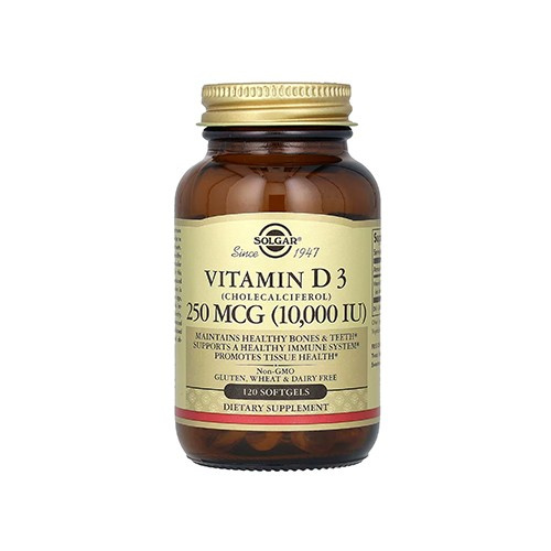 SOLGAR Vitamin D3 250mcg (10000IU) - 120softgels - WITAMINA D3