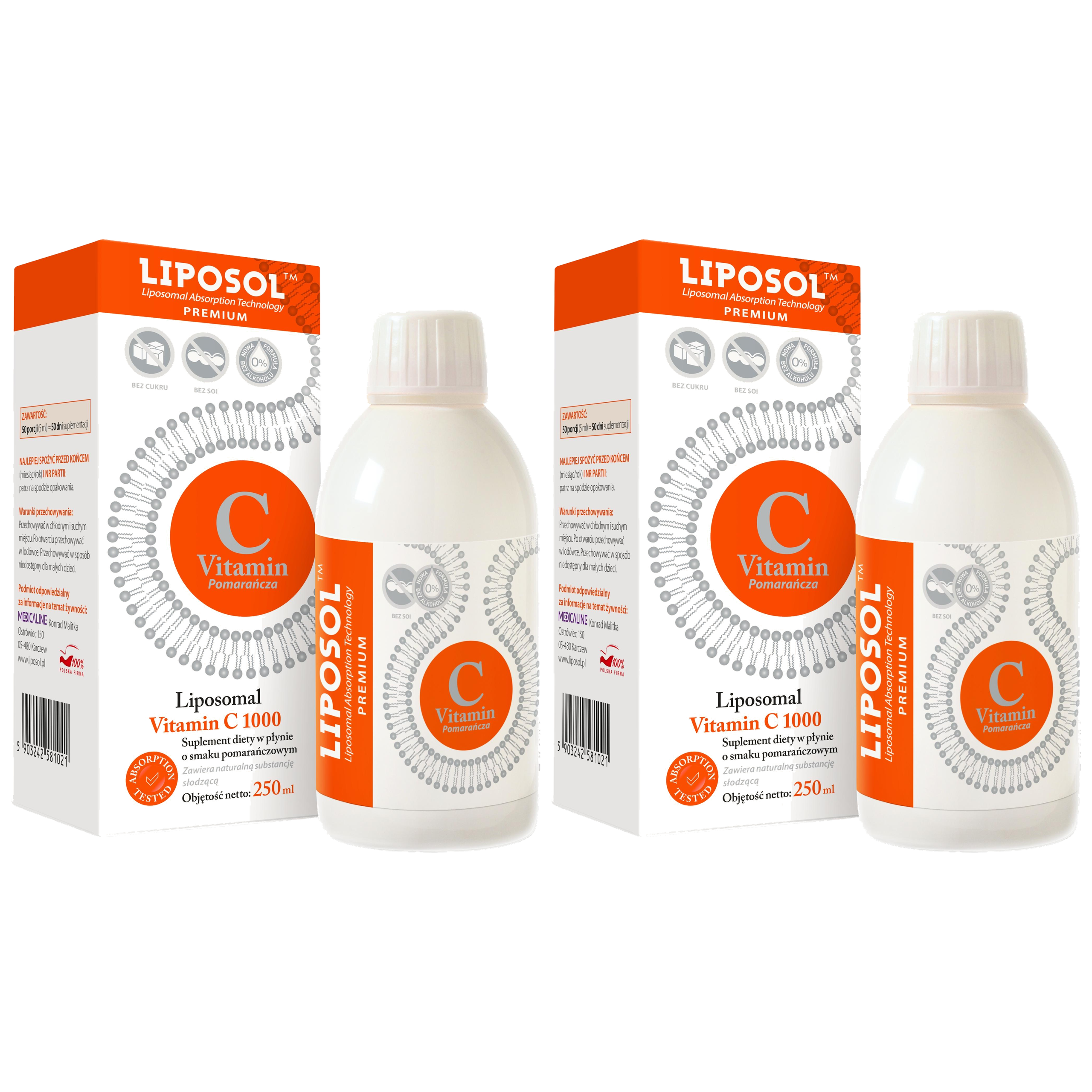 ALINESS - Witamina C Liposomalna - 2x 250ml - Orange