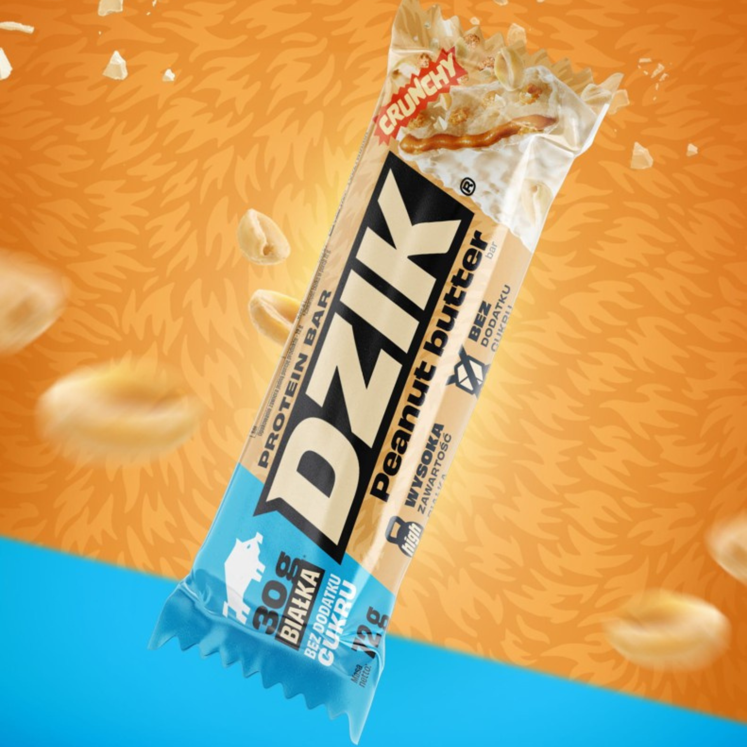 DZIK - Protein Bar Crunchy - 24x 2x 70g