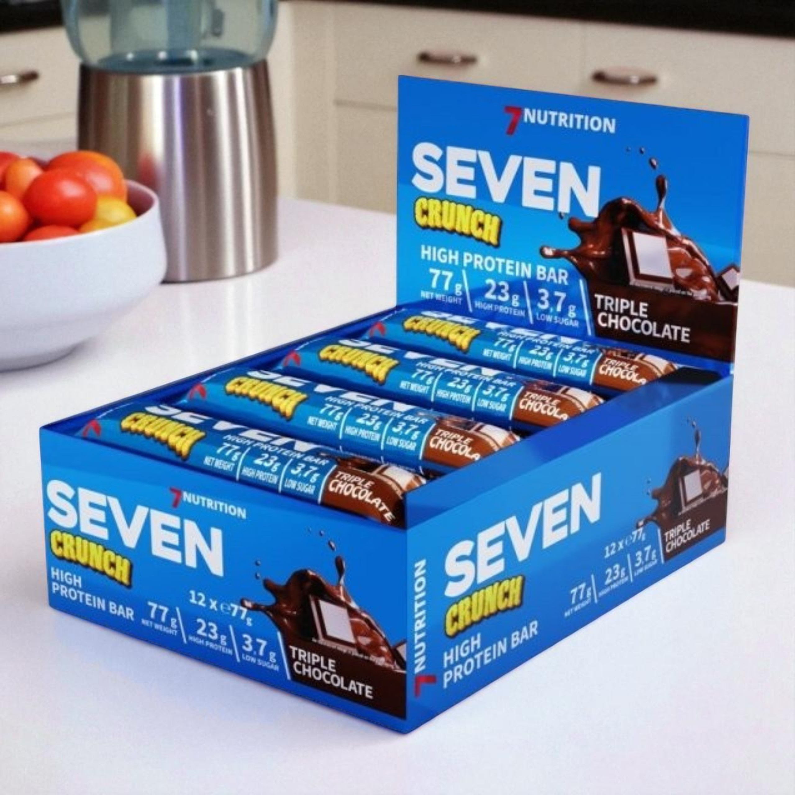 7 NUTRITION - Seven Crunch HP Bar - 12x 77g - Triple Chocolate
