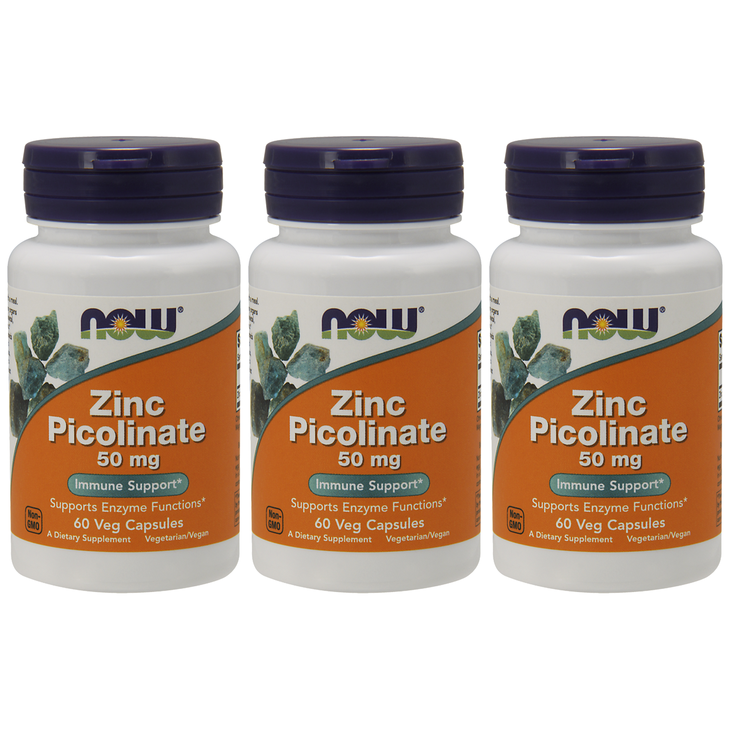 NOW Zinc Picolinate 50mg - 3x 60vegcaps.