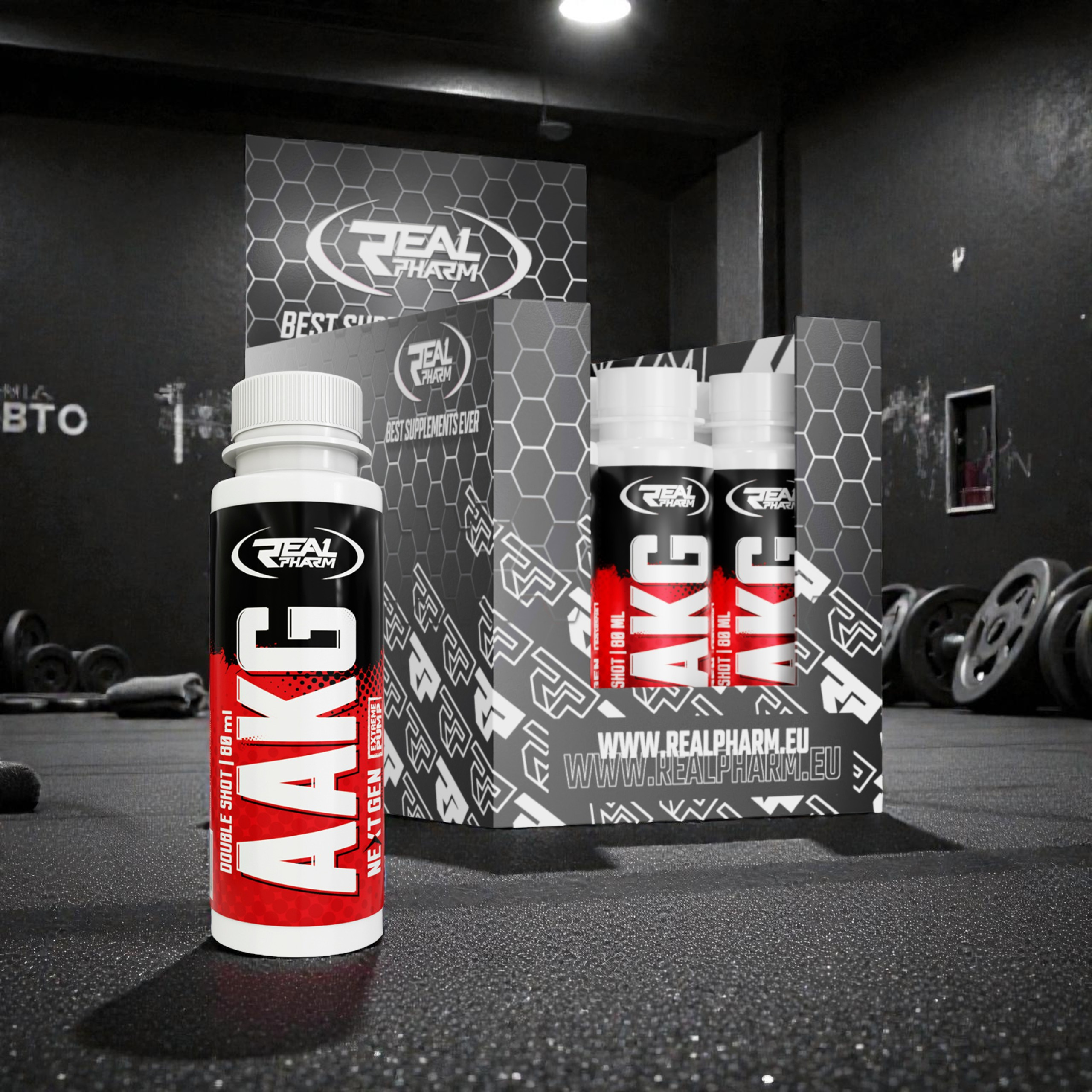 REAL PHARM - AAKG Shot - 12x 80ml - Orange