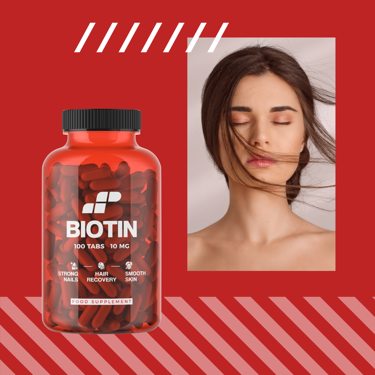 MP NUTRITION Biotin 10mg - 100tabs - 2x Biotyna