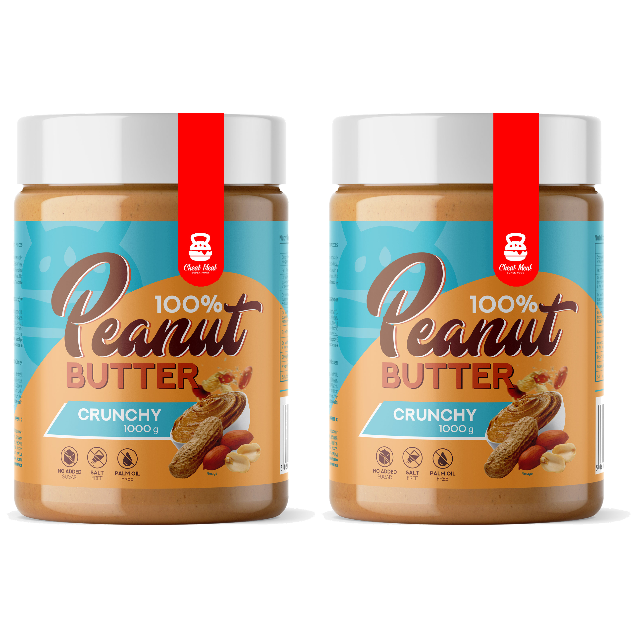 Cheat Meal Nutrition Peanut Cream (Krem Orzechowy) - 2x 1000g - Crunchy