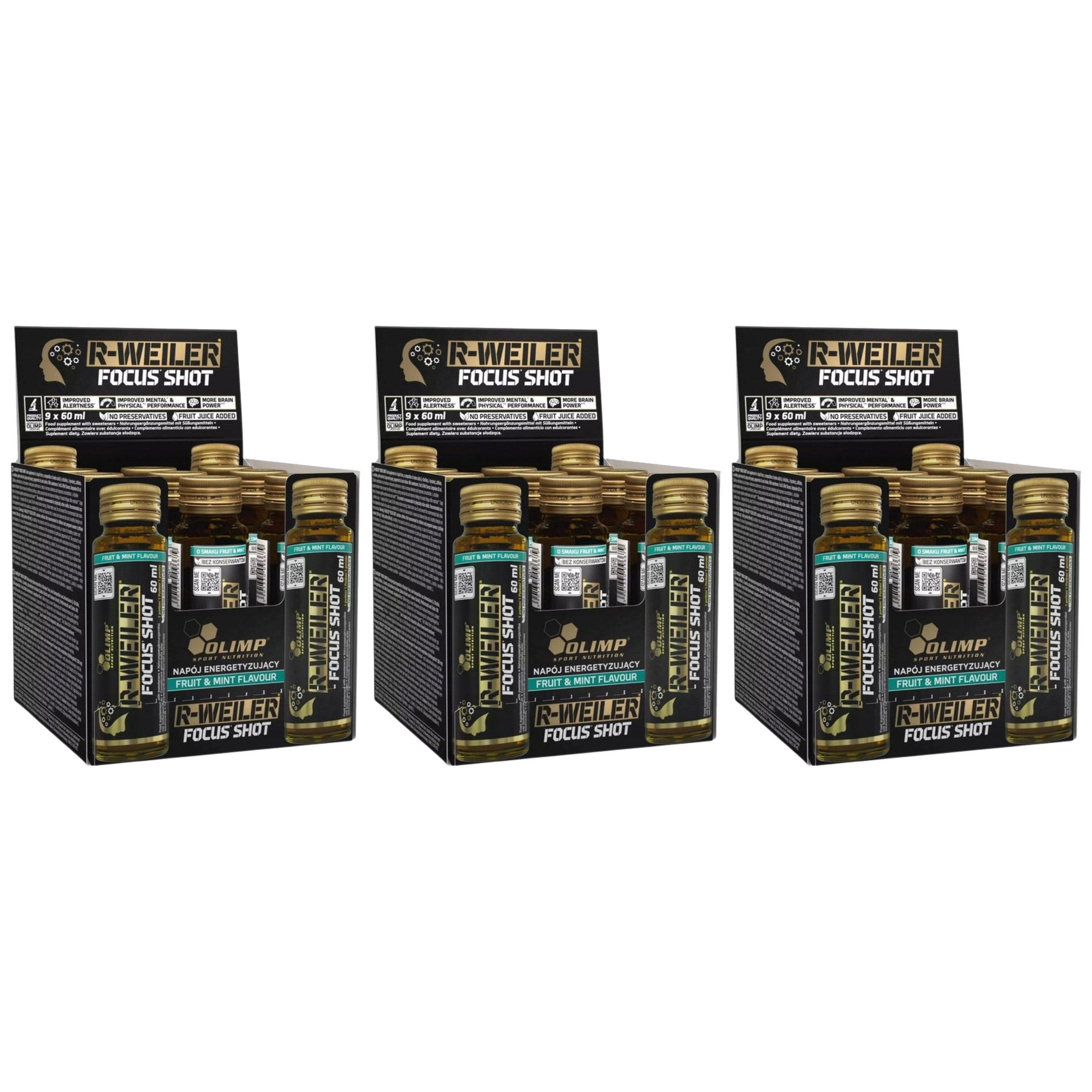 OLIMP - Focus Shot - 9x 3x 60ml - Fruit & Mint