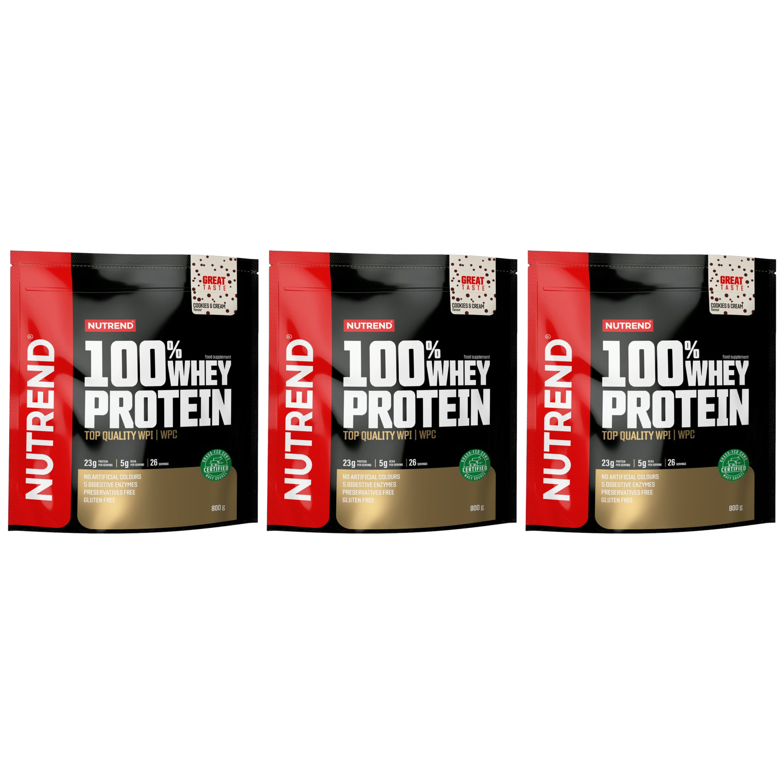 NUTREND - 100% Whey Protein - 3x 800g