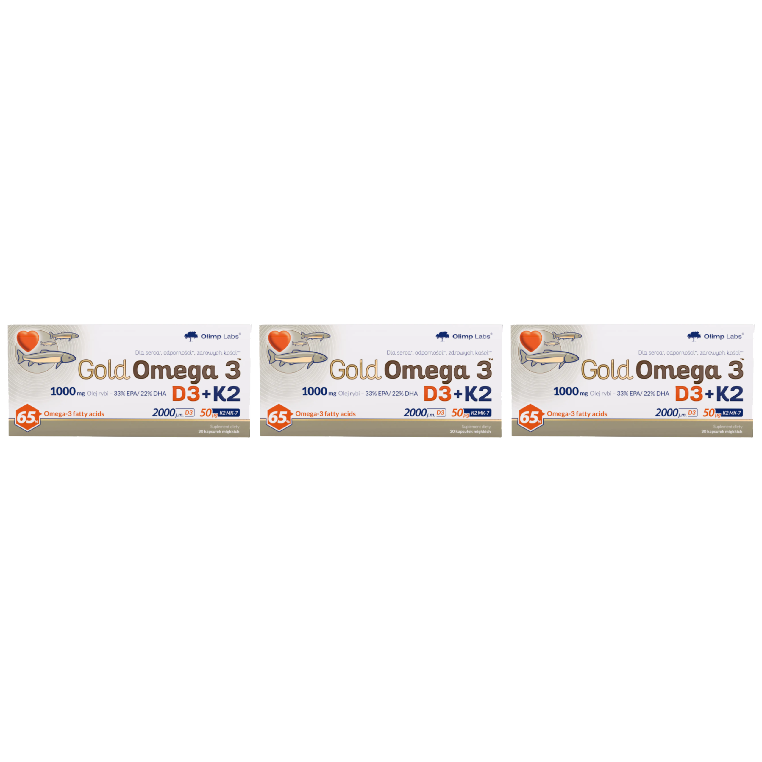 OLIMP Gold Omega 3 D3 + K2 - 3x 30caps