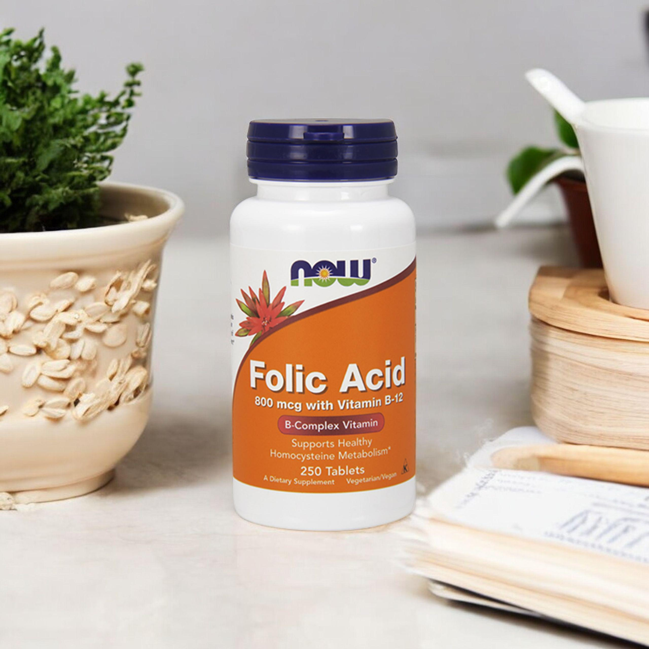 NOW Folic Acid 800mcg - 2x 250tabs.