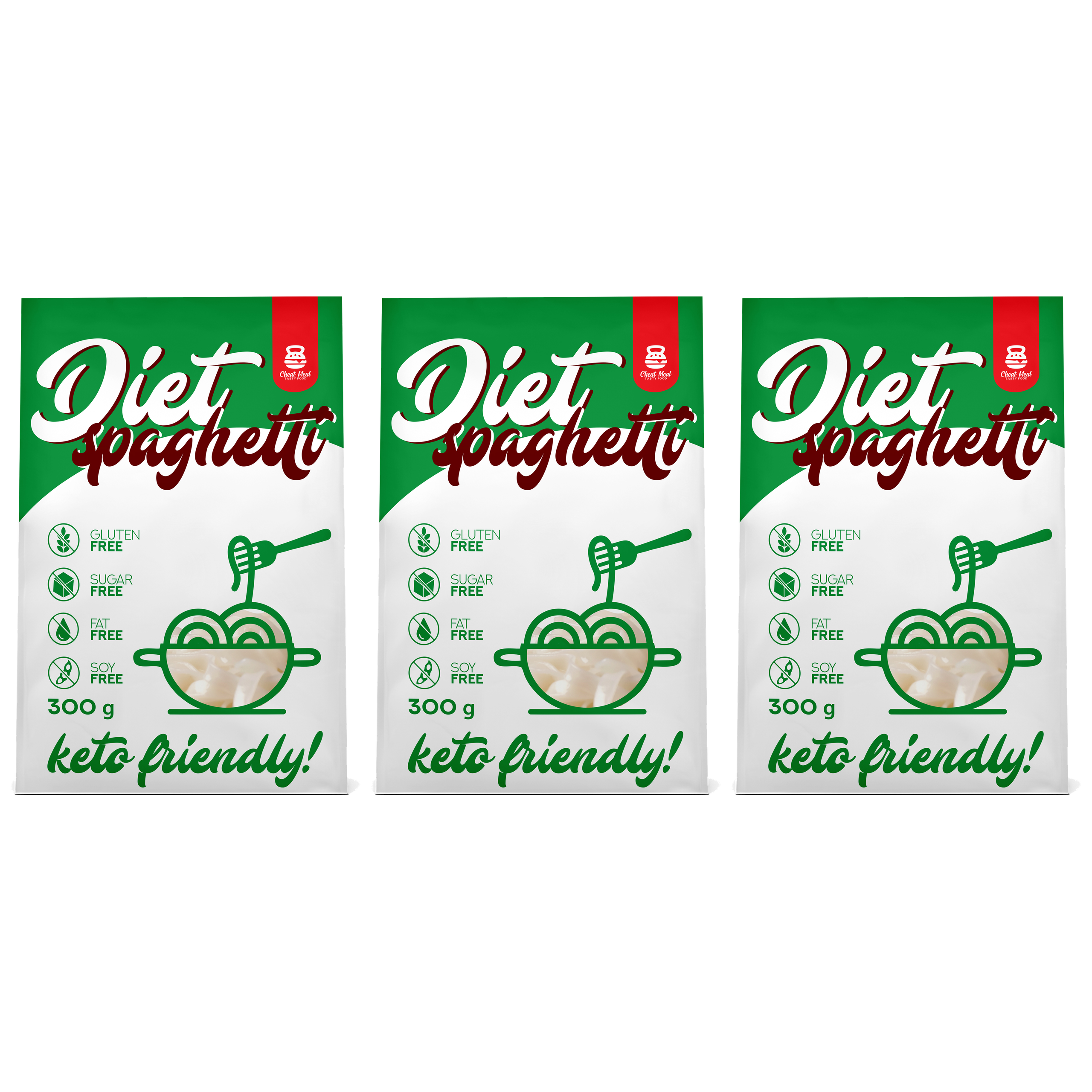 Cheat Meal Nutrition Diet Spaghetti - 3x 400g (300g netto) - Makaron Konjac