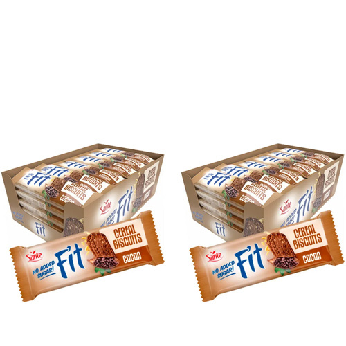 SANTE - Fit Cereal Biscuits - 20x 2x 50g - Cocoa