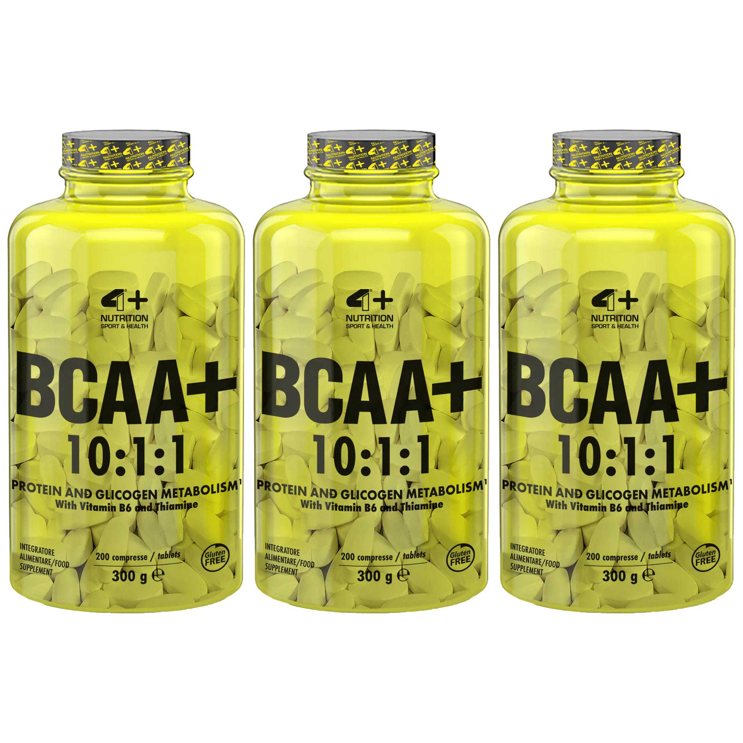 4+ NUTRITION BCAA+ 10:1:1 - 3x 200tabs.