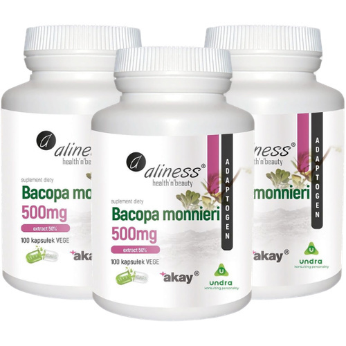 ALINESS - Bacopa Monnieri Extract 500mg - 3x 100vcaps.