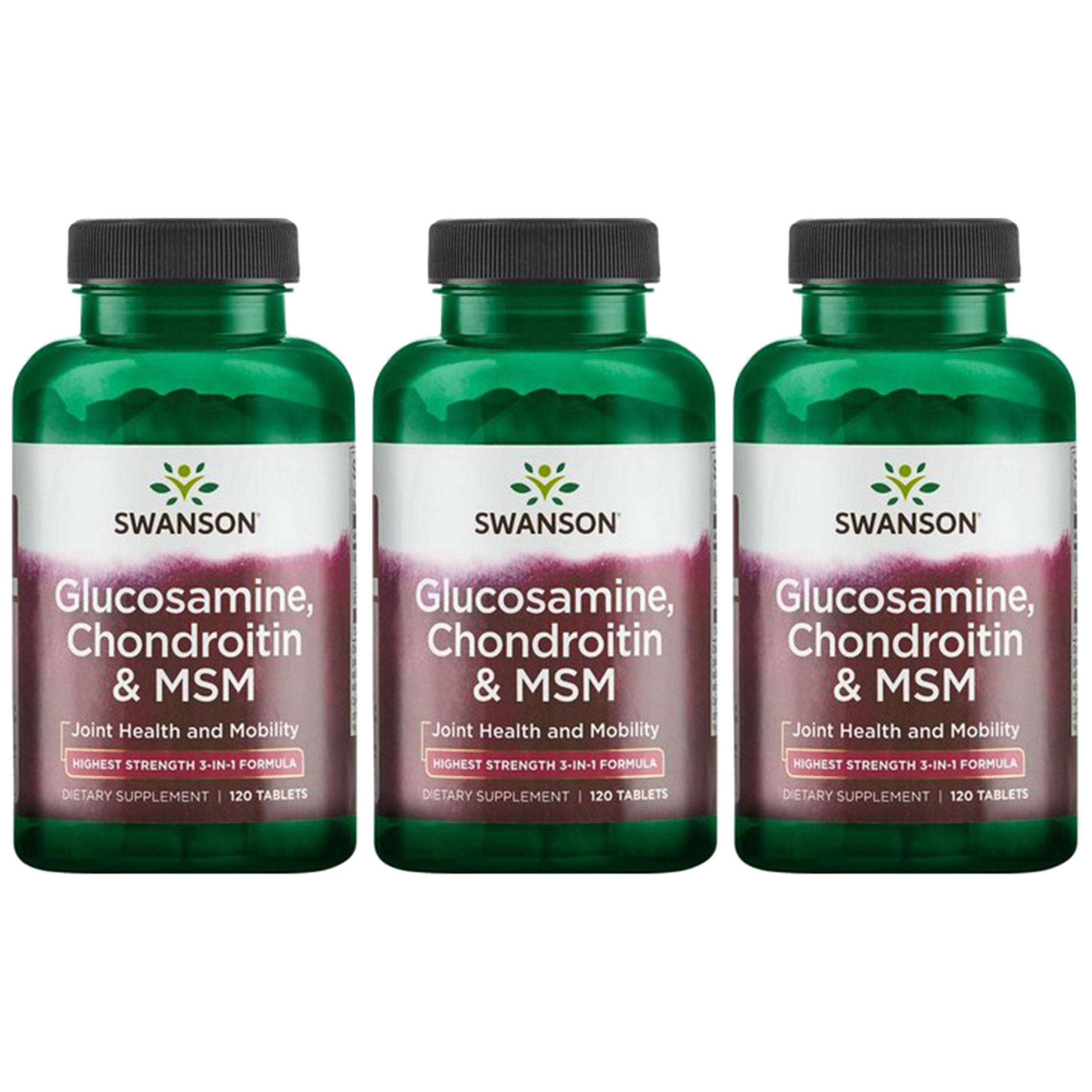 SWANSON Glucosamine, Chondroitin & MSM - 3x 120tabs