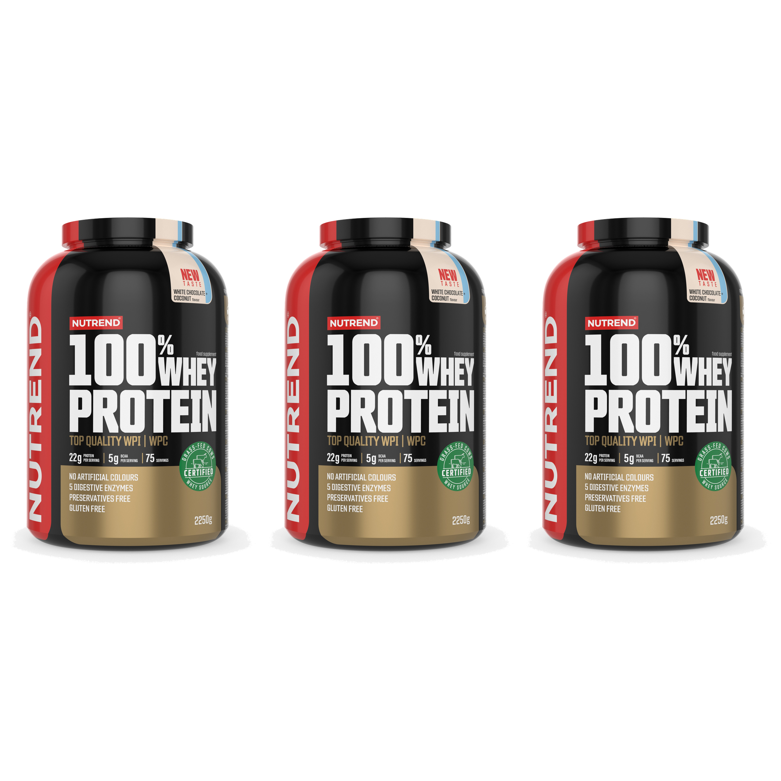 NUTREND 100% Whey Protein - 3x 2250g