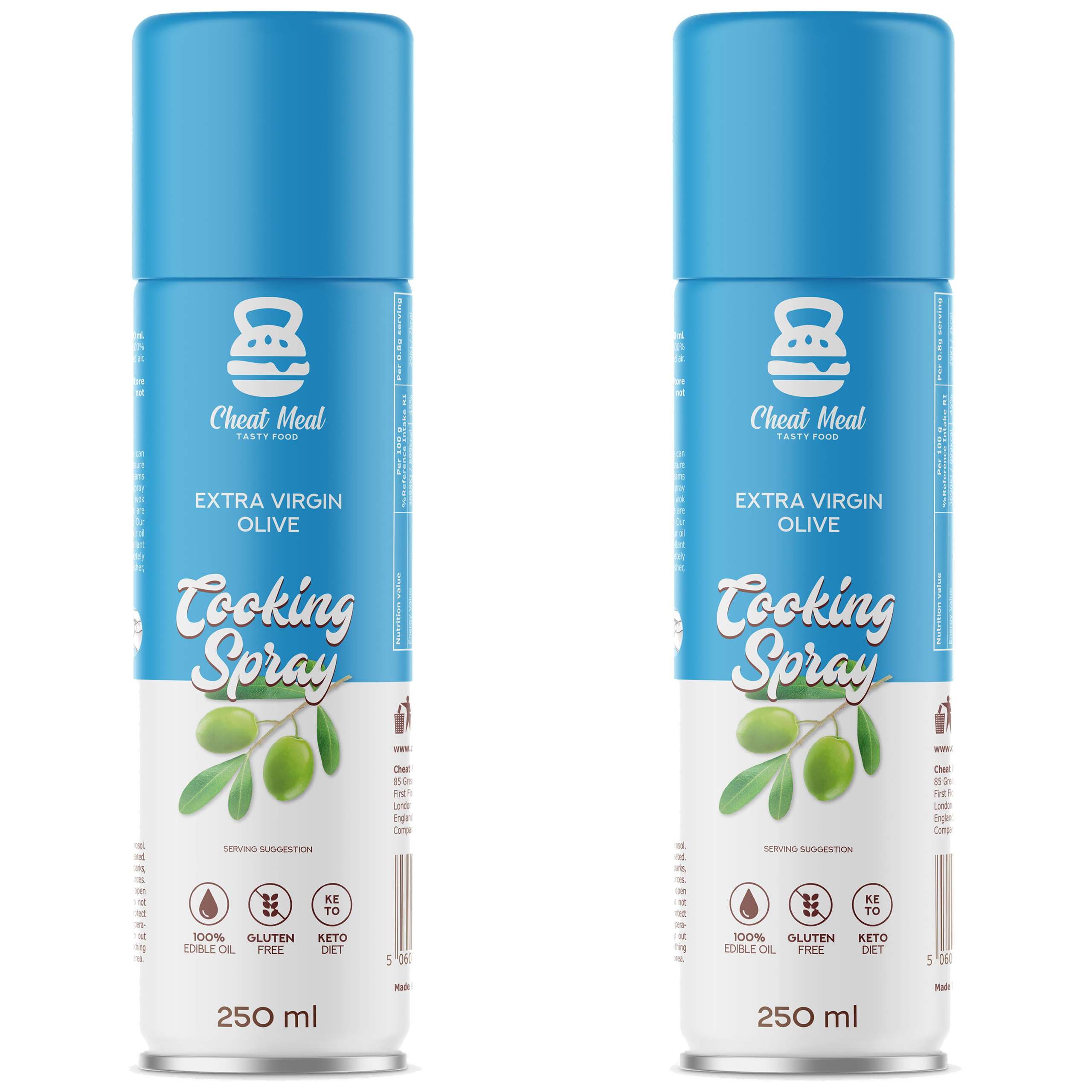 Cheat Meal Nutrition Cooking Spray Extra Virgin Olive - Oliwa z oliwek extra virgin w sprayu - 2x 250ml
