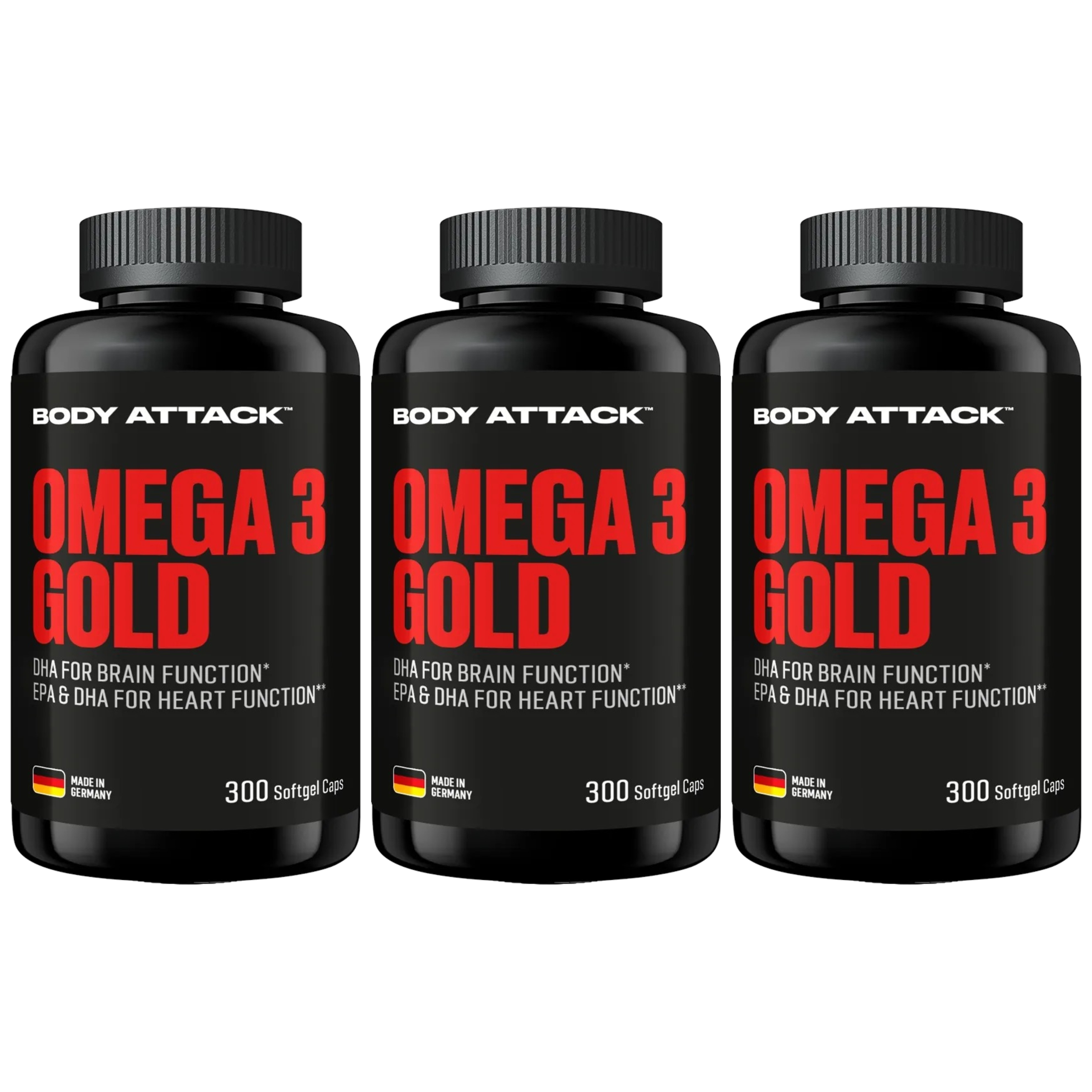BODY ATTACK - Omega 3 Gold - 3x 300softgels