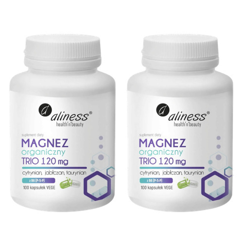ALINESS - Magnez Organiczny TRIO 120mg - 2x 100vcaps.