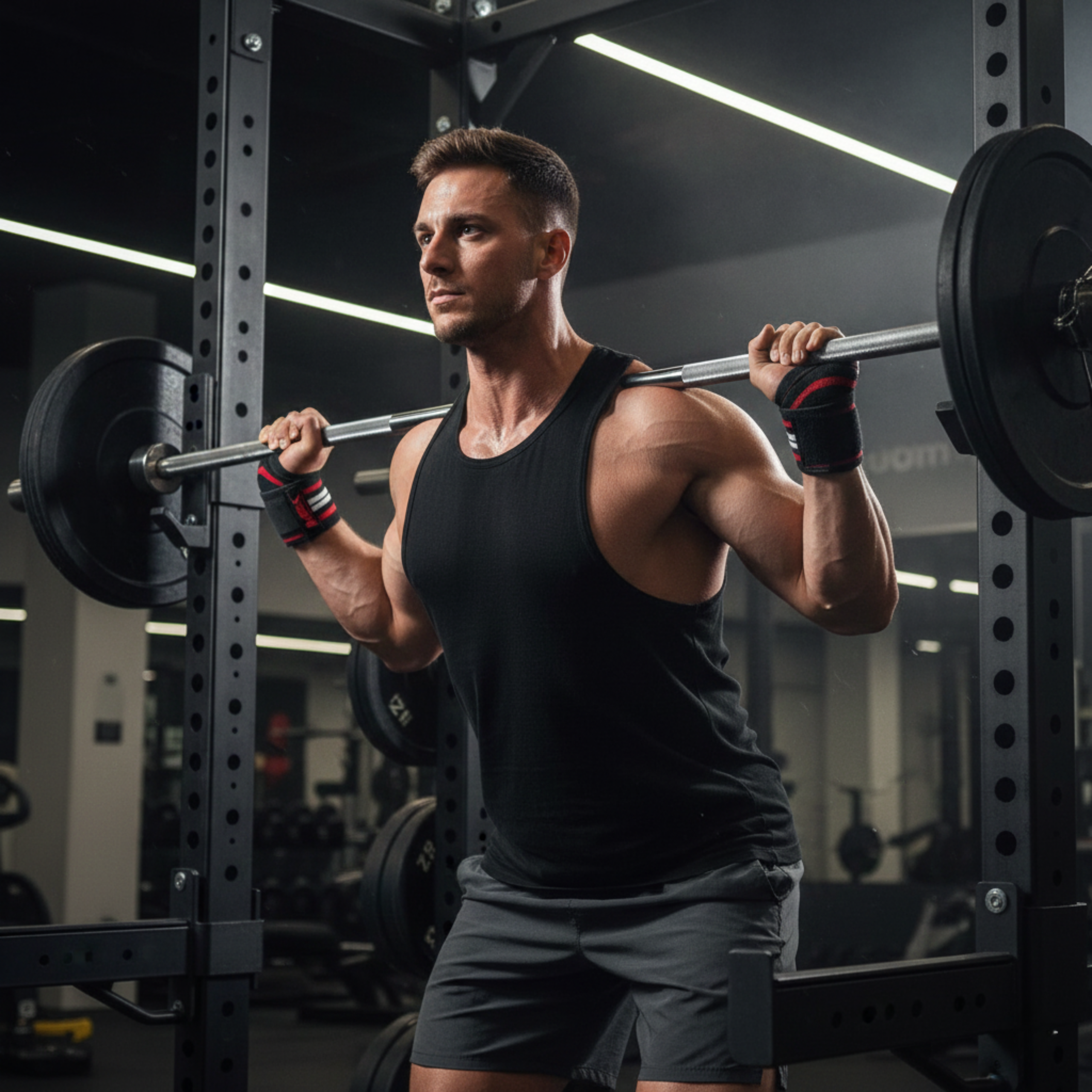 MEX NUTRITION - Wrist Wraps - Black/Red/White - 46 cm