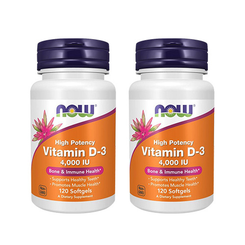 NOW Vitamin D3 4000IU - 2x 120softgels