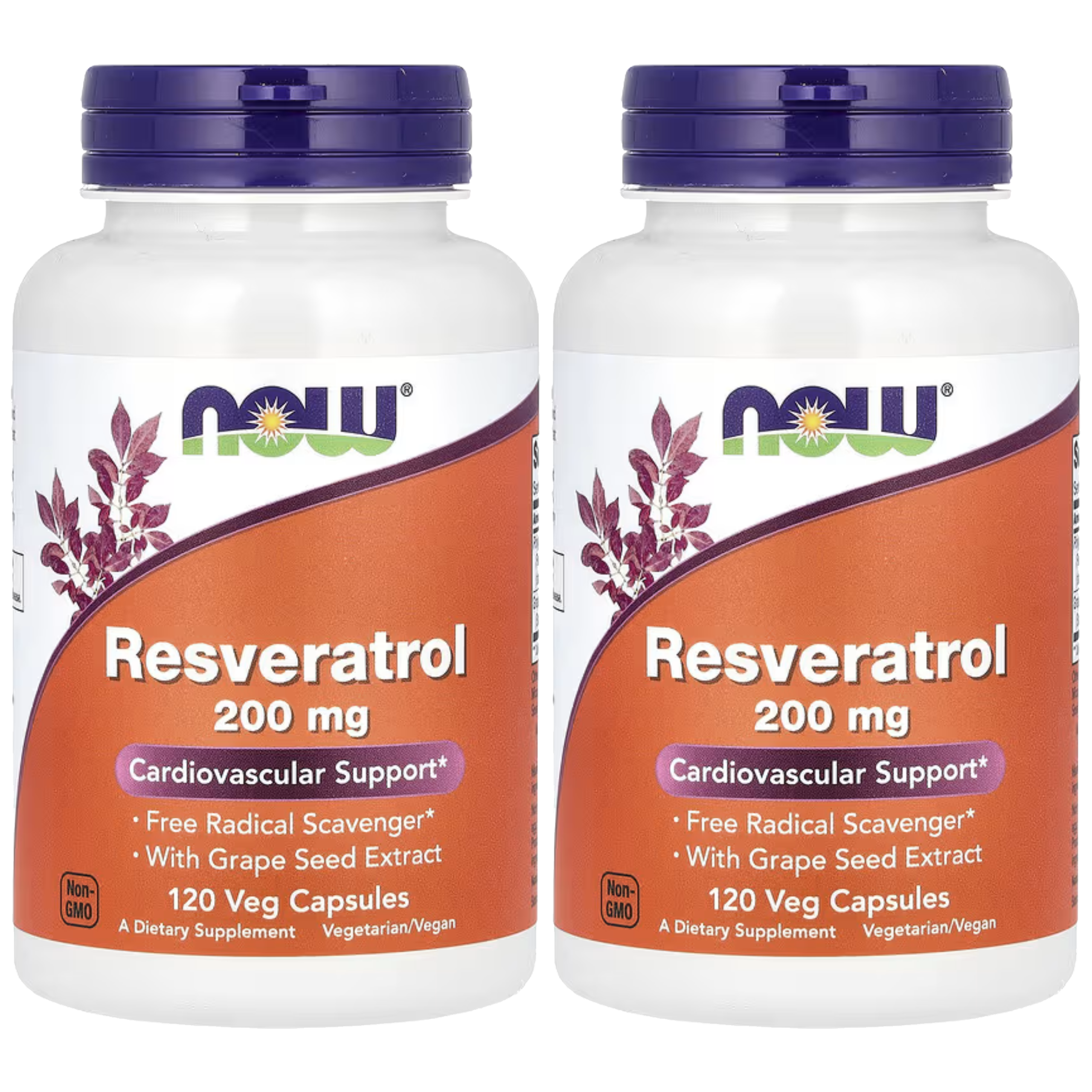 NOW Natural Resveratrol 200mg - 2x 120vegcaps