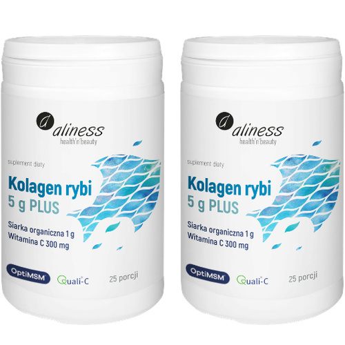 ALINESS - Kolagen Rybi 5g Plus Siarka OptiMSM - 157,5g x2