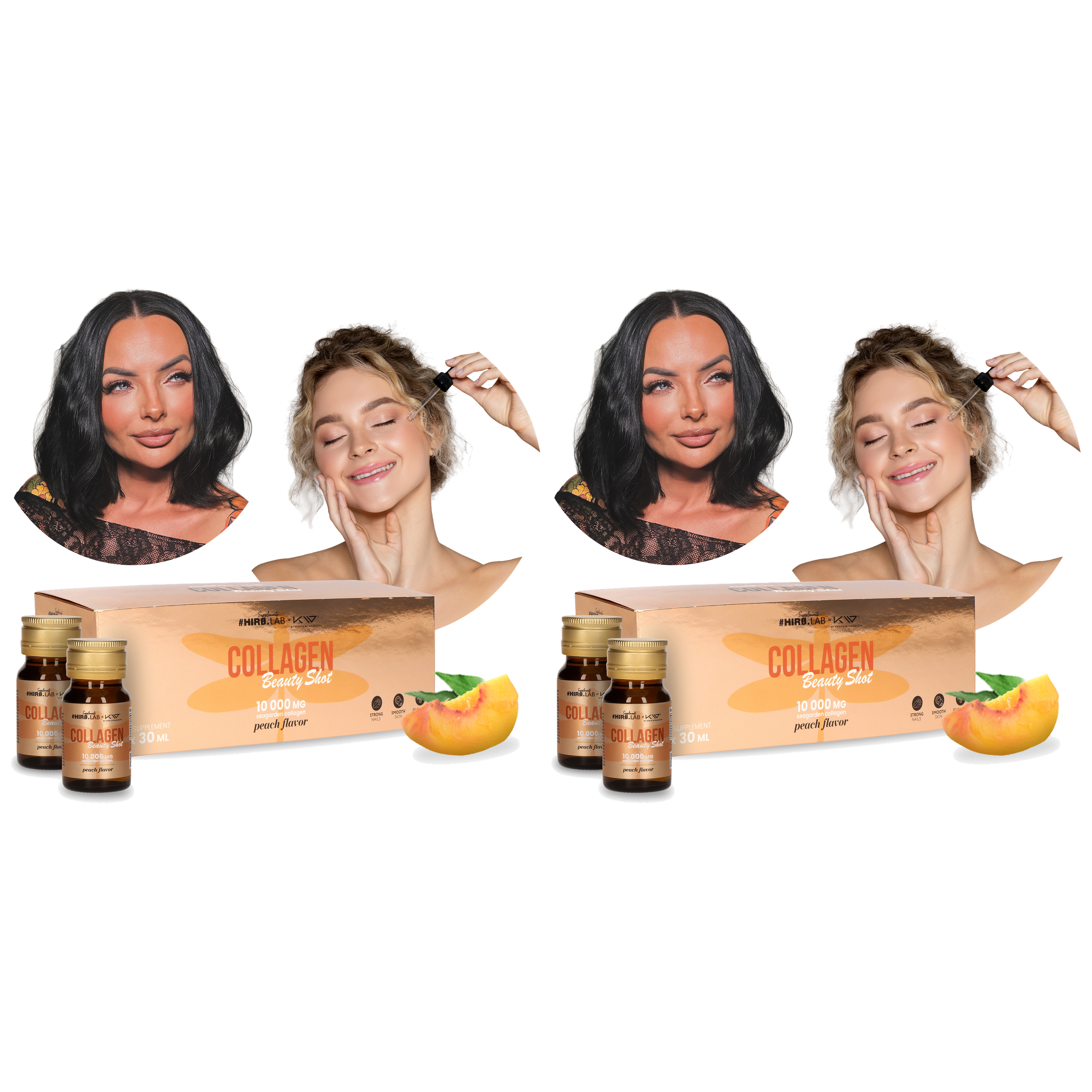 HIRO.LAB x Kamila Wybrańczyk Collagen Shot - 10x 2x 30ml - Peach NIE ODKRYWAĆ