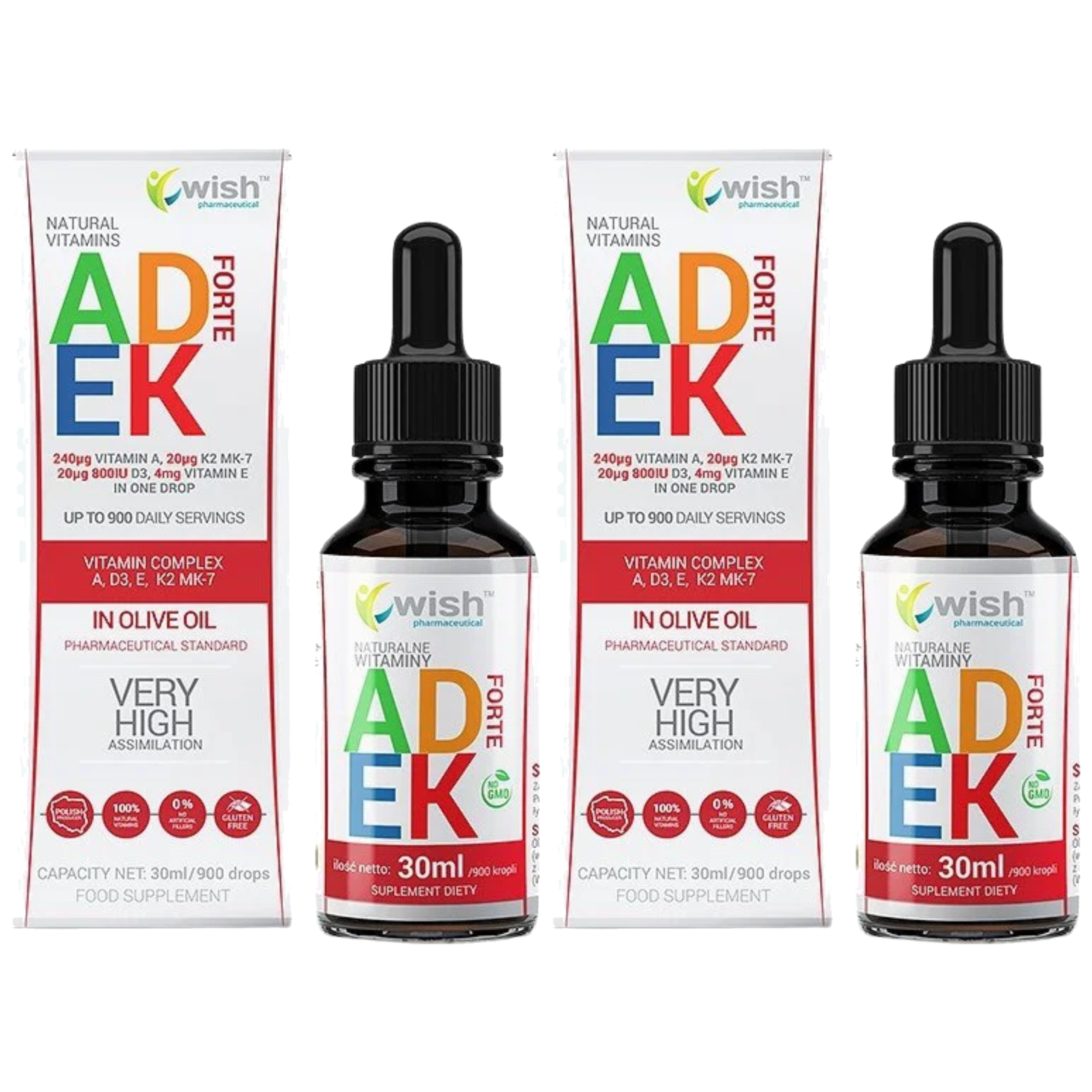 WISH Vitamin ADEK Forte - 2x 30 ml