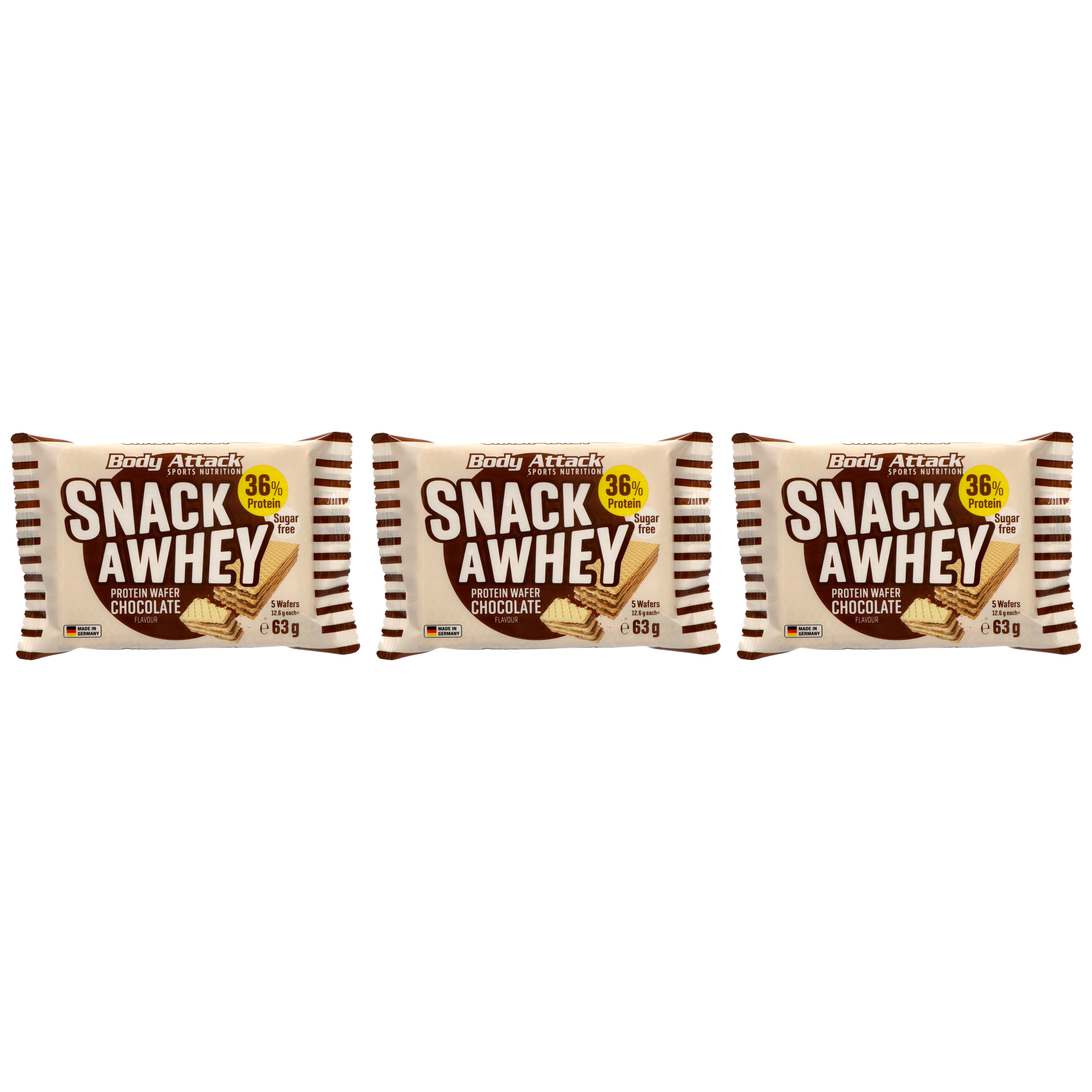 BODY ATTACK Snack a Whey 5 Wafers - 3x 63g
