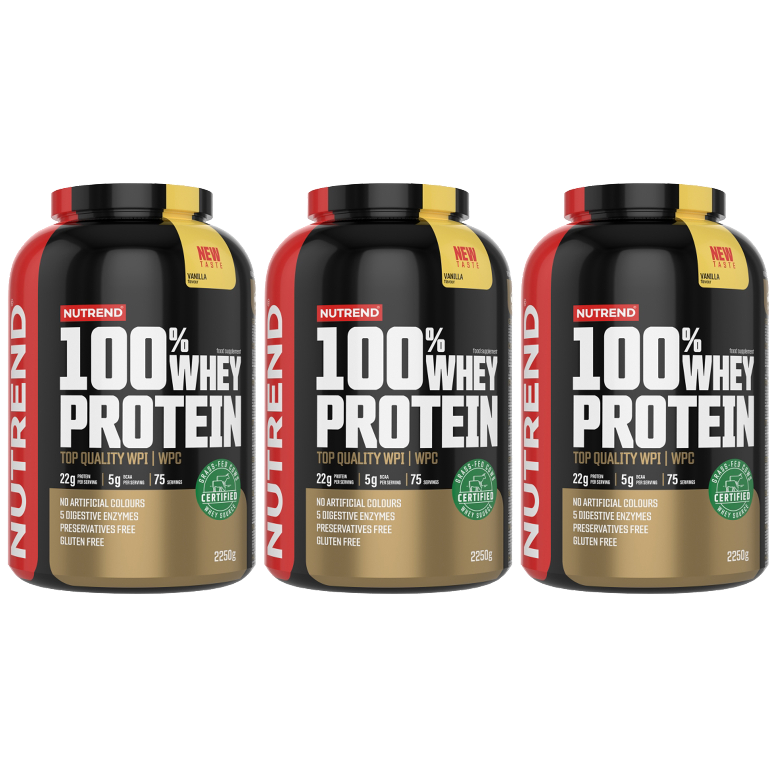 NUTREND 100% Whey Protein - 3x 2250g
