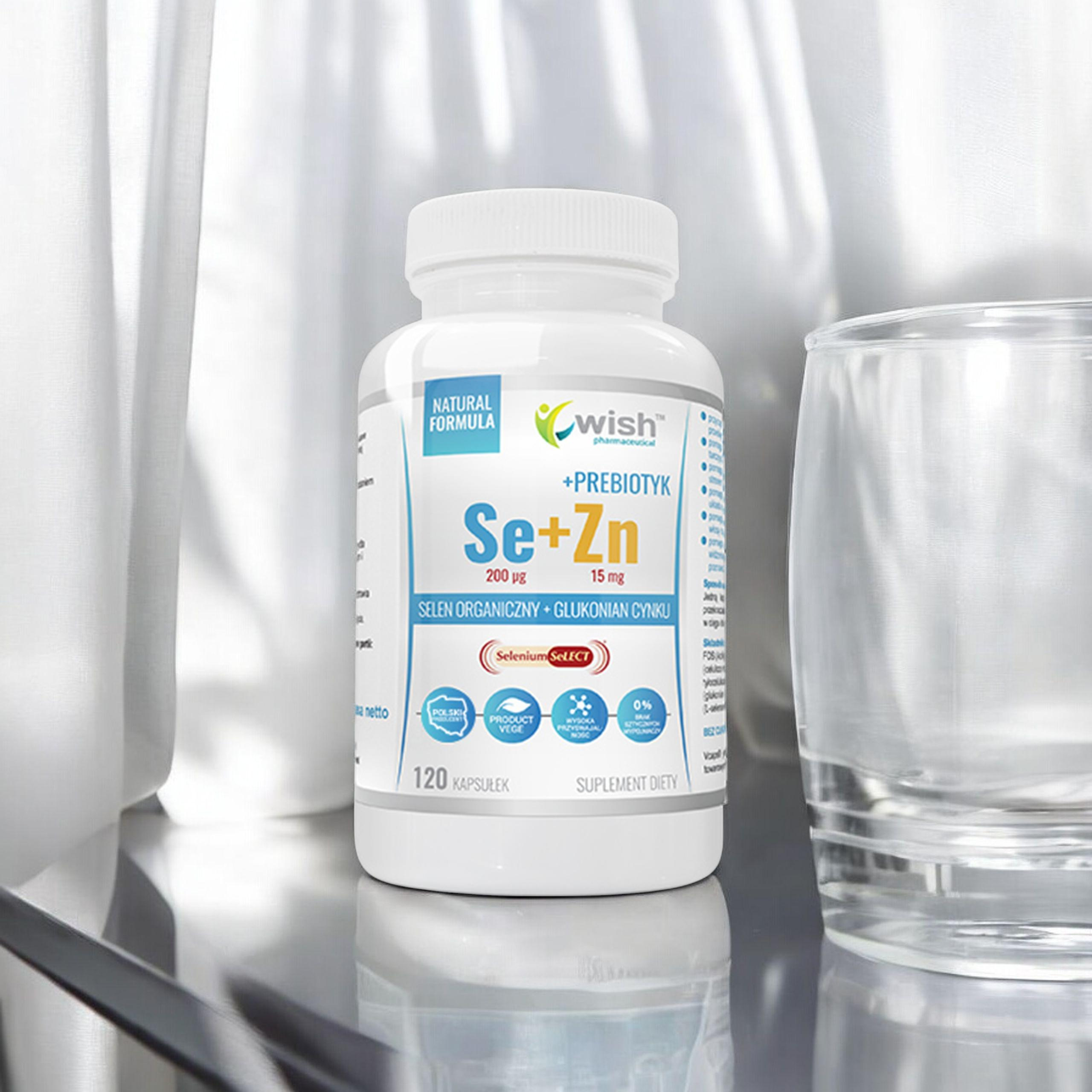 WISH Pharmaceutical Selen + Cynk + Prebiotyk - 2x 120caps