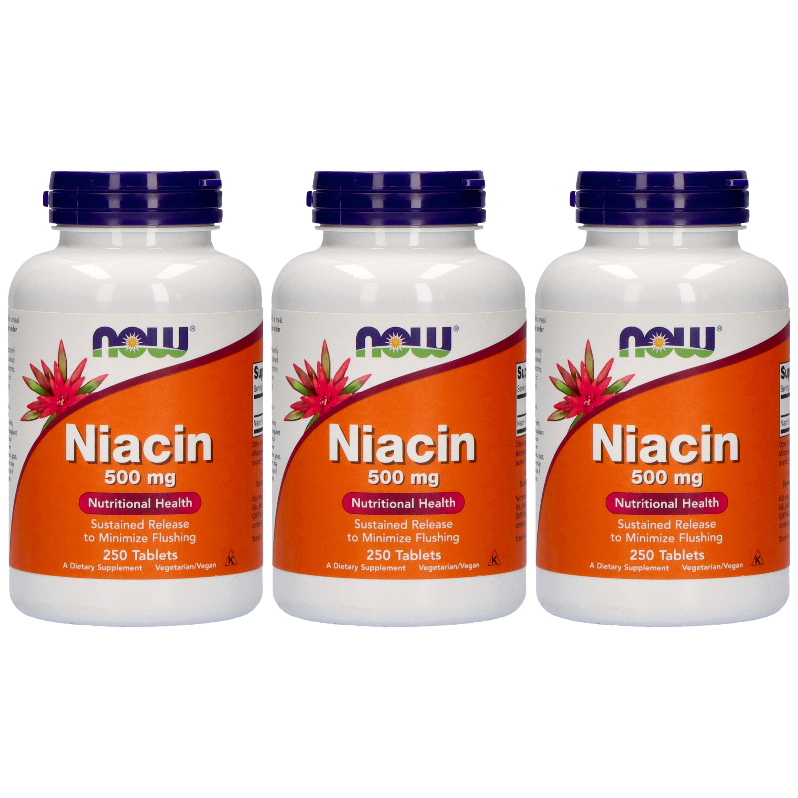 NOW Niacin 500mg - 3x 250tabs