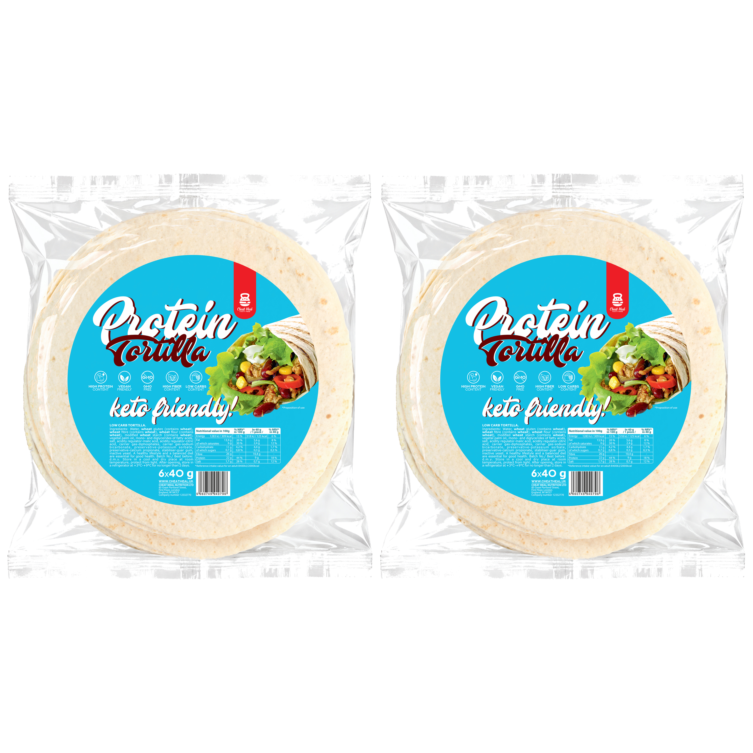 Cheat Meal Nutrition Protein Tortilla (6x2x 40g) - 240g