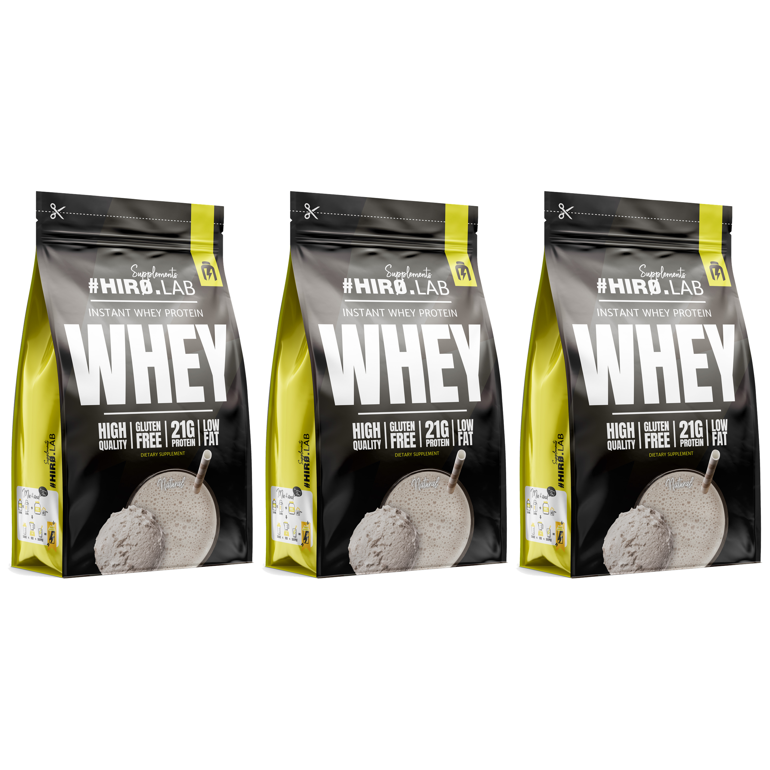 HIRO.LAB - Instant Whey Protein - 3x 750g