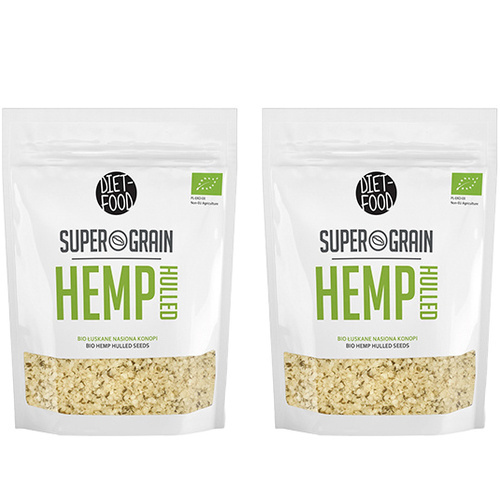 DIET FOOD Bio - Super Grain - Hemp Hulled - 2x 200g - Łuskane nasiona konopi