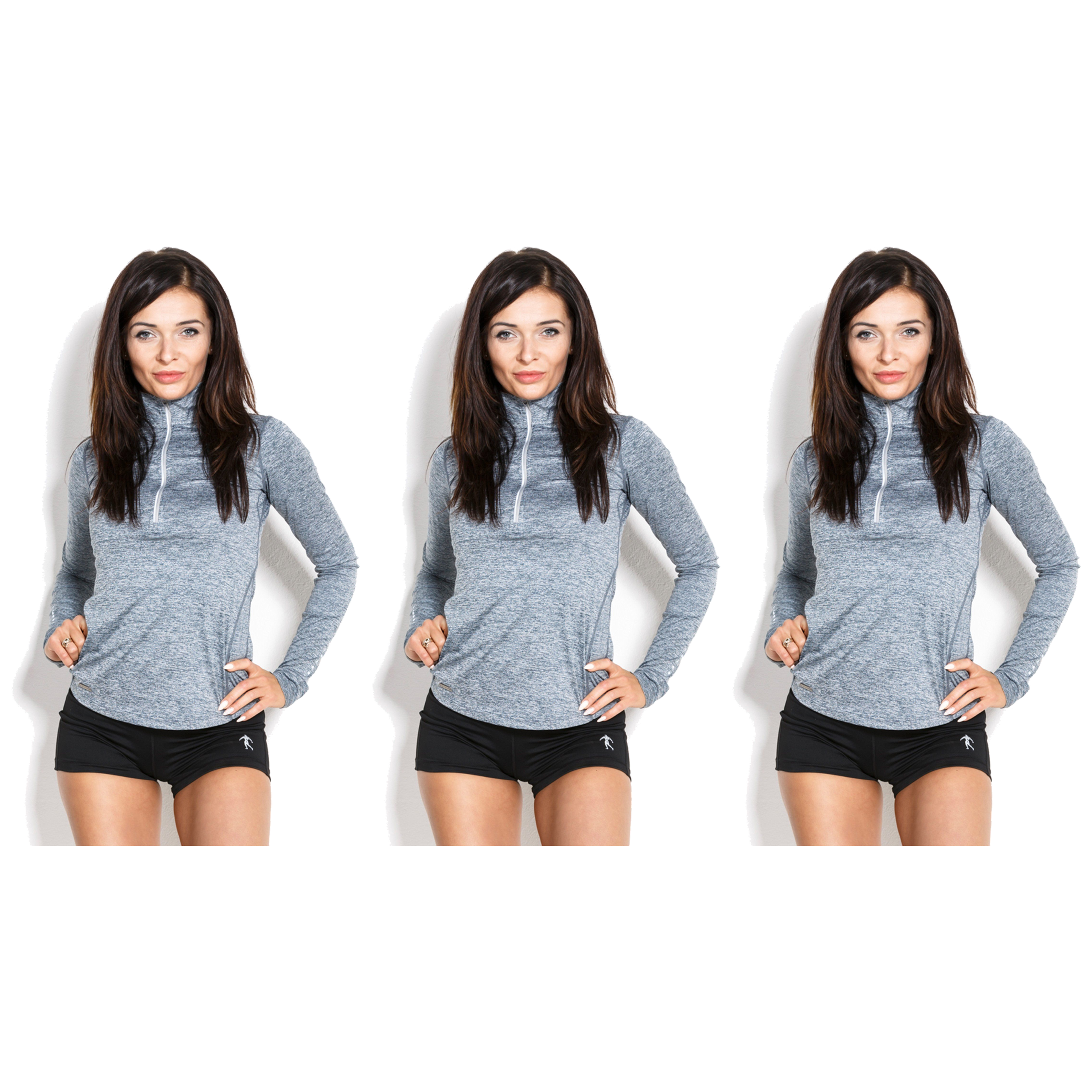 KEVIN LEVRONE Longsleeve Woman's - 3x Half-zip Grey
