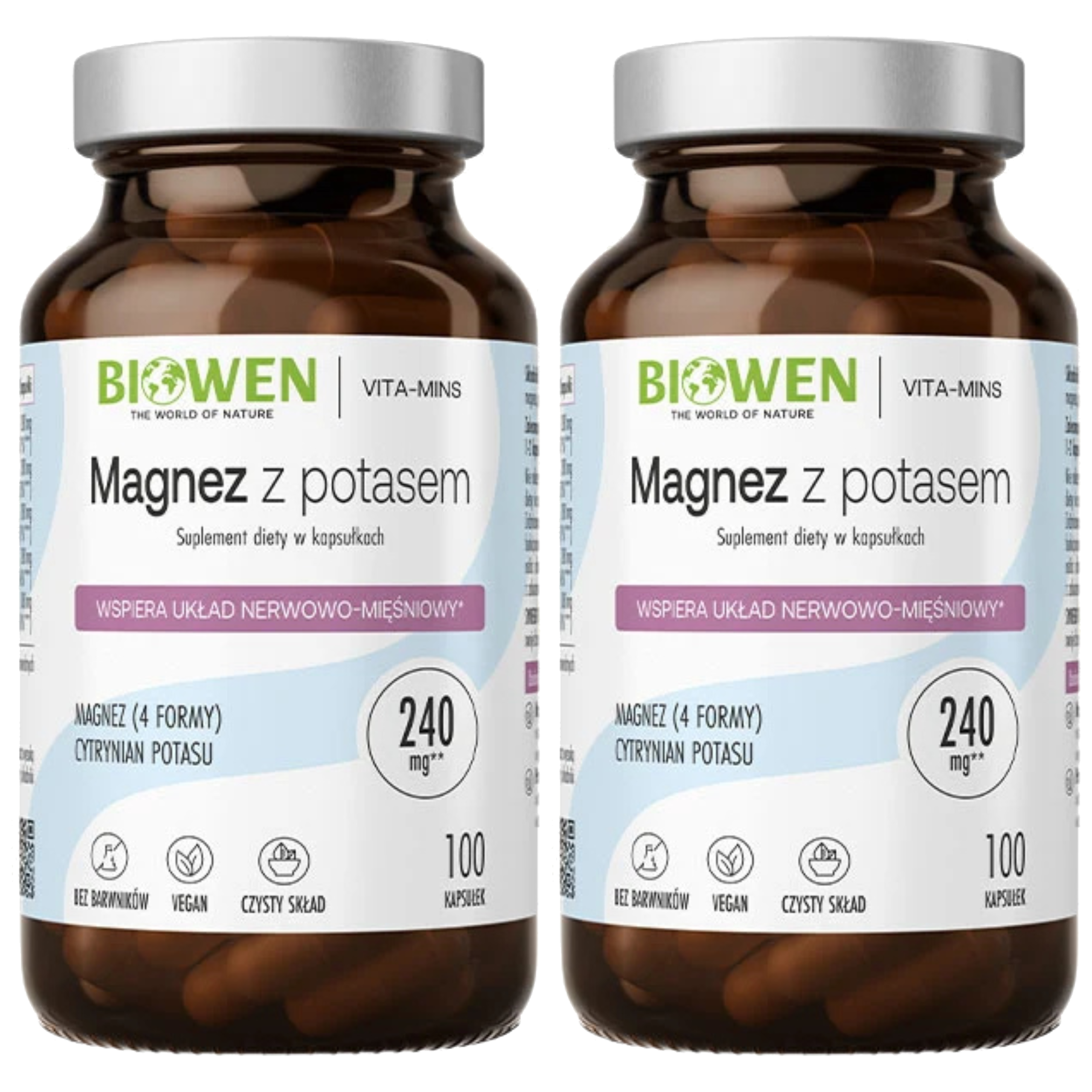 BIOWEN - Magnez z Potasem 1000mg - 2x 100caps.