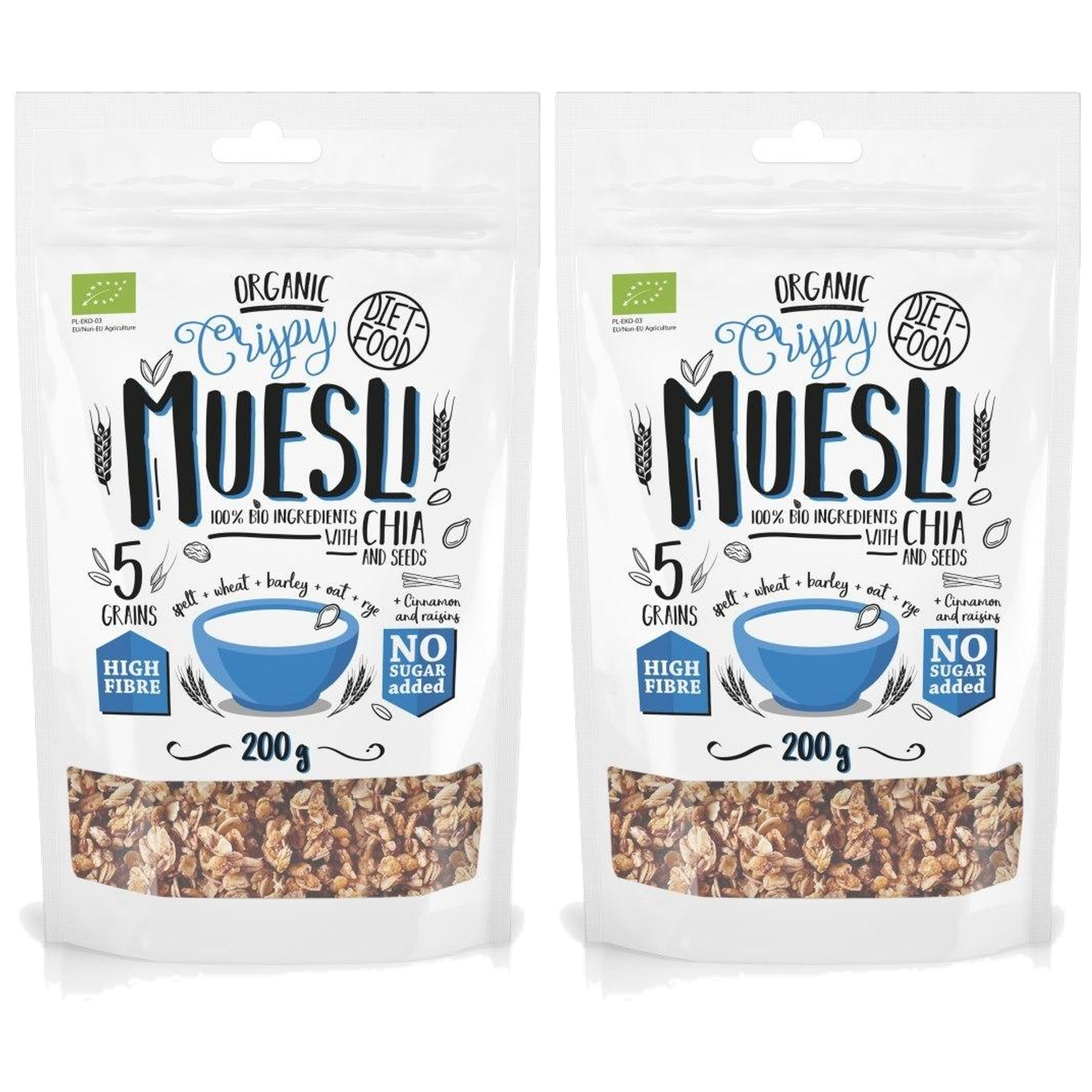 DIET FOOD - Musli Crispy z Chia - 2x 200g